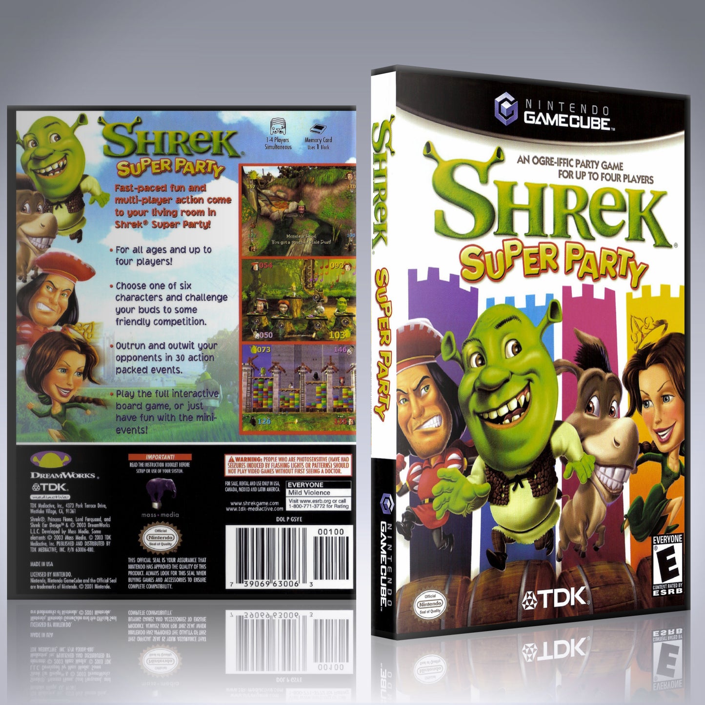 GameCube Replacement Case - NO GAME - Shrek - Super Party