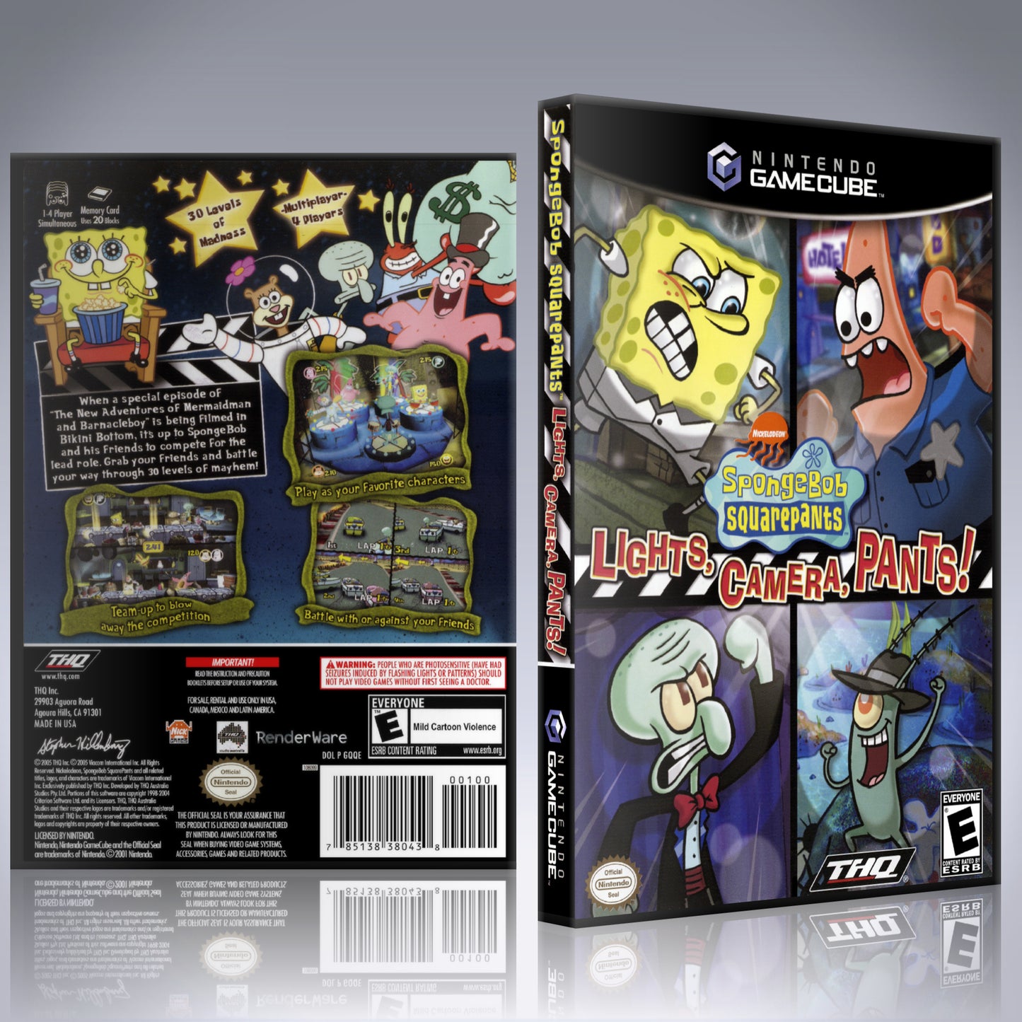 GameCube Replacement Case - NO GAME - SpongeBob SquarePants - Lights, Camera, Pants!