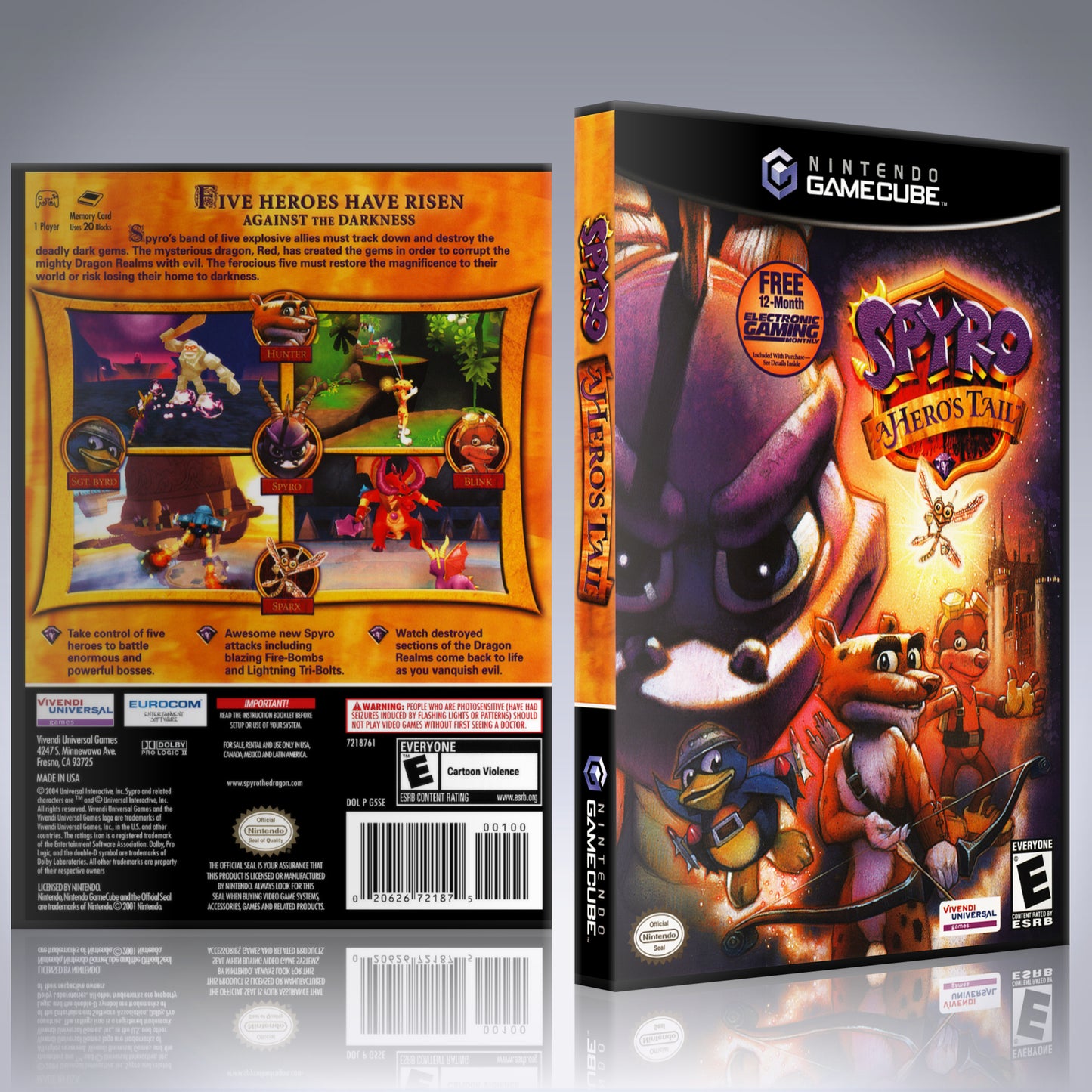 GameCube Replacement Case - NO GAME - Spyro - A Hero's Tale