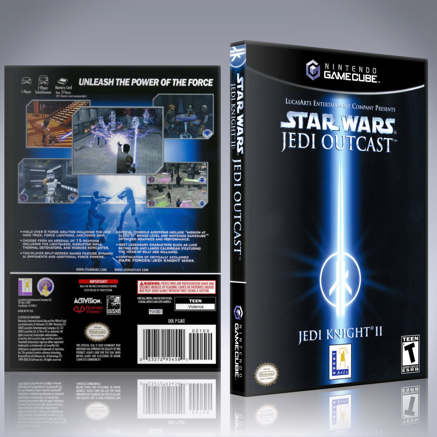 GameCube Replacement Case - NO GAME - Star Wars - Jedi Outcast - Jedi Knight II