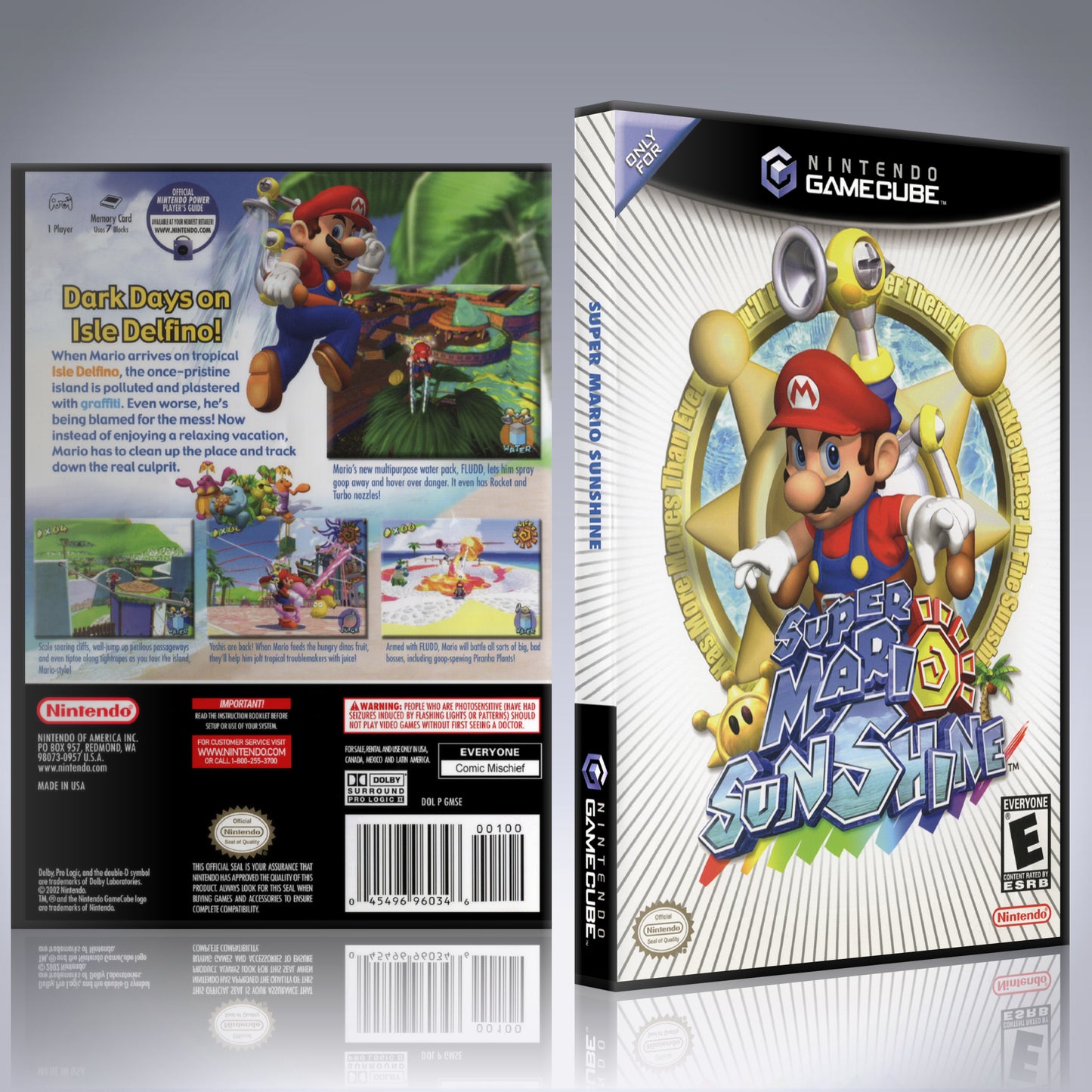 GameCube Replacement Case - NO GAME - Super Mario Sunshine