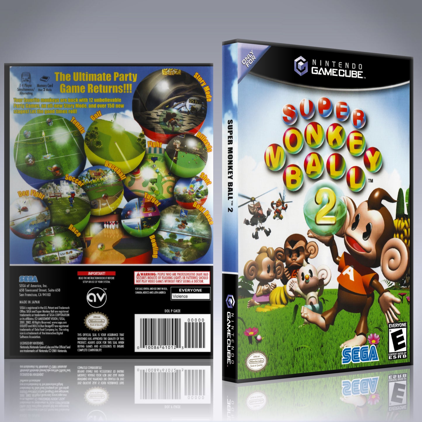 GameCube Replacement Case - NO GAME - Super Monkey Ball 2