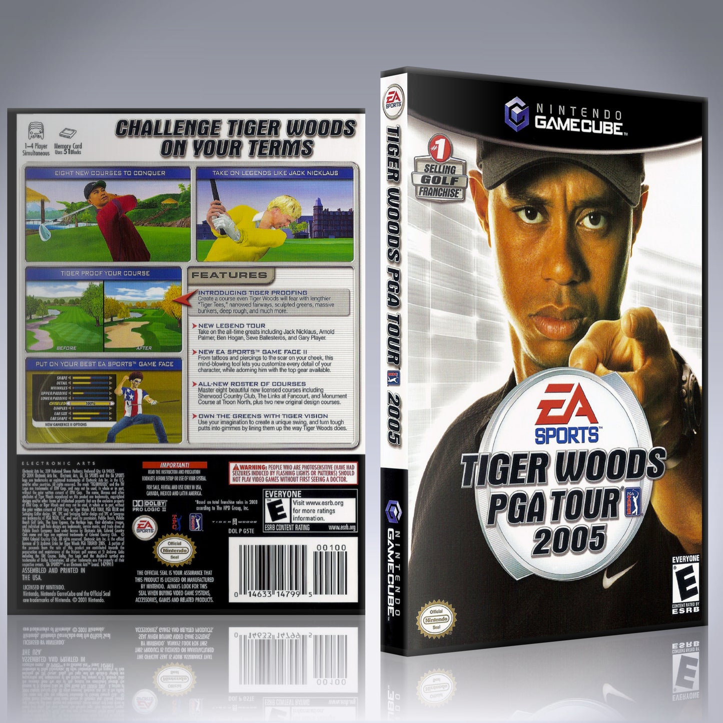 GameCube Replacement Case - NO GAME - Tiger Woods PGA Tour 2005