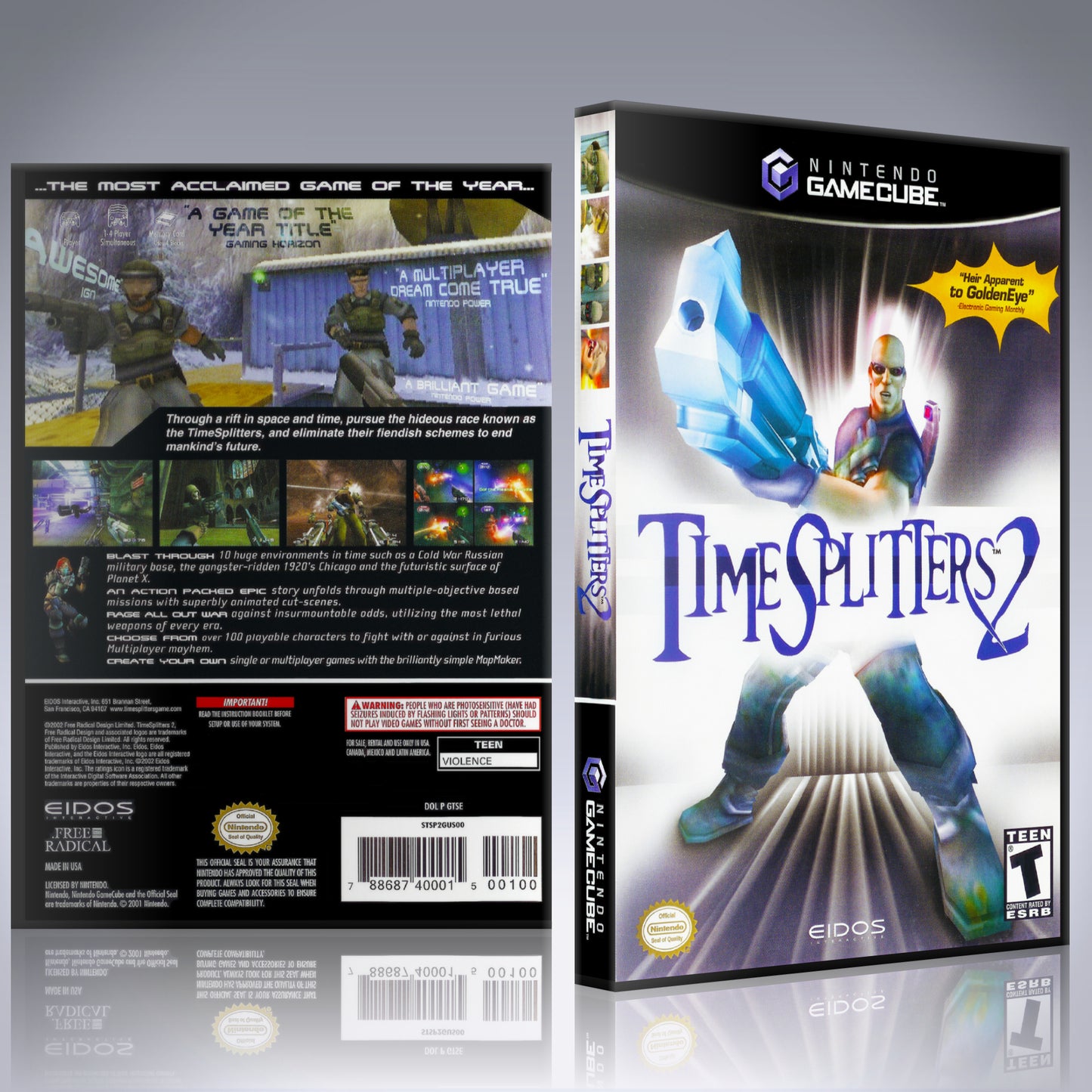GameCube Replacement Case - NO GAME - Time Splitters 2