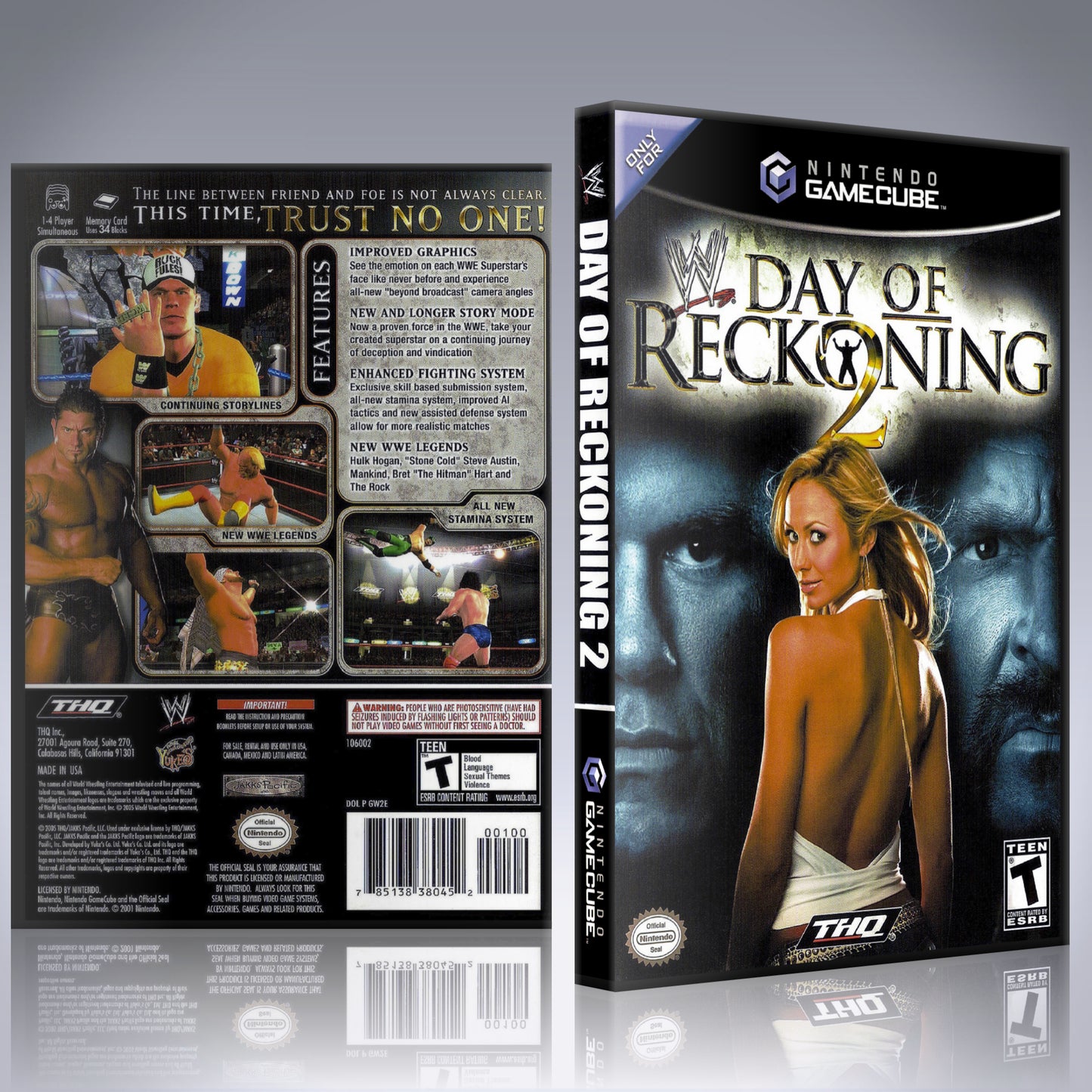 GameCube Replacement Case - NO GAME - WWE Day of Reckoning 2