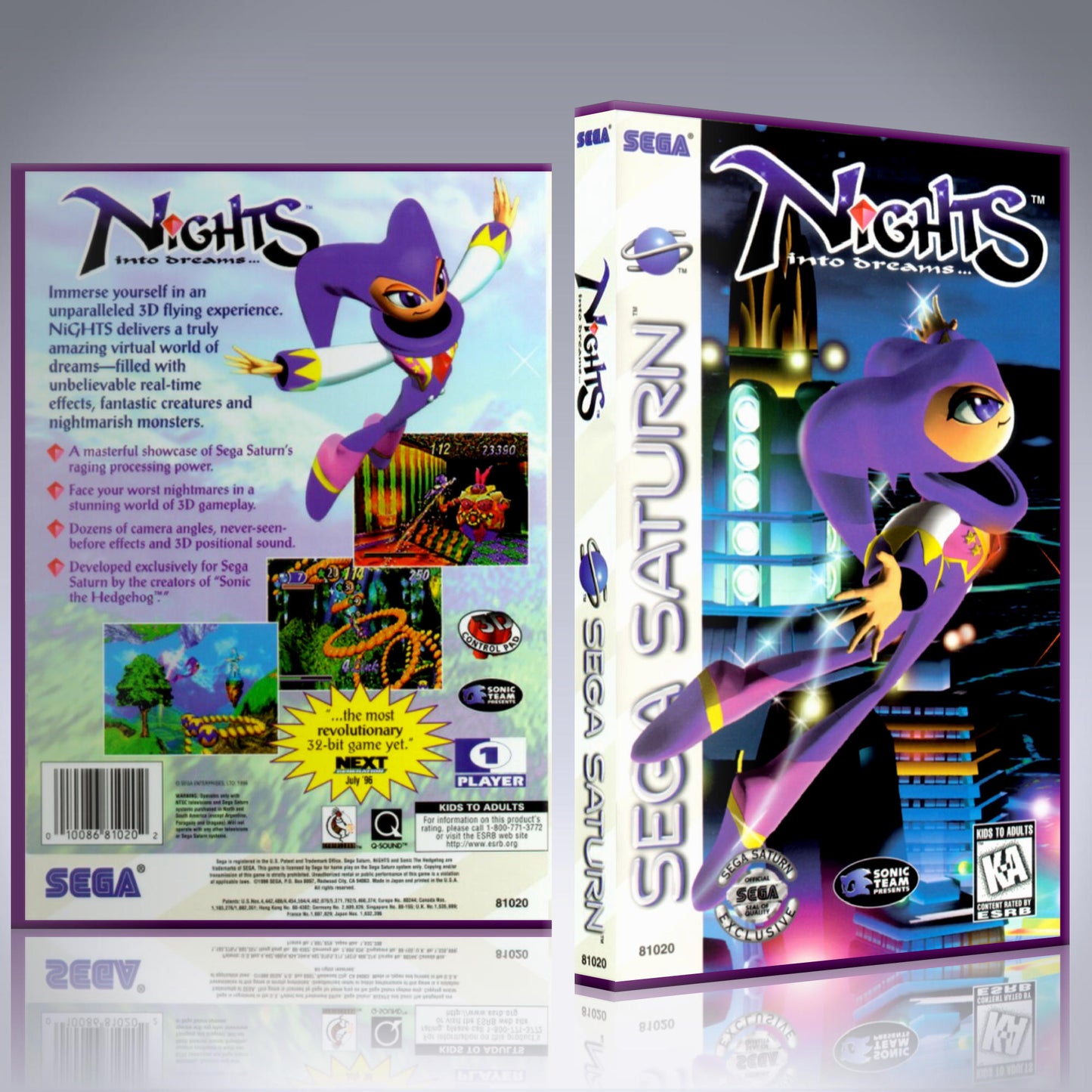 Sega Saturn Custom Case - NO GAME - Nights into Dreams