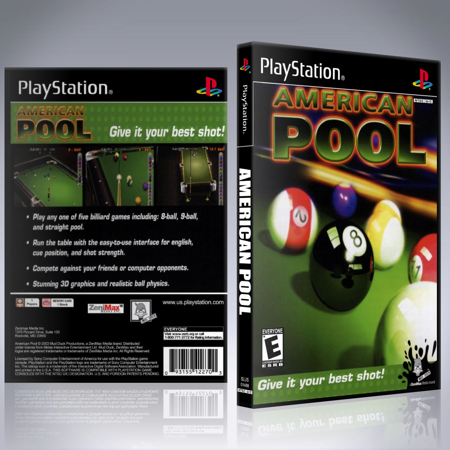 PS1 Case - NO GAME - American Pool