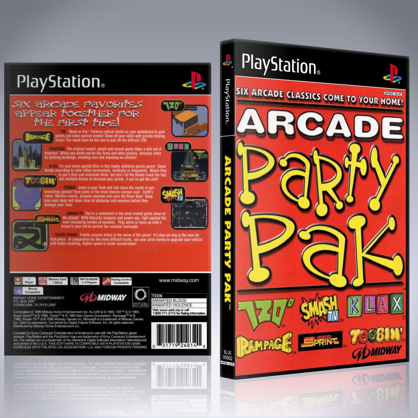 PS1 Case - NO GAME - Arcade Party Pak