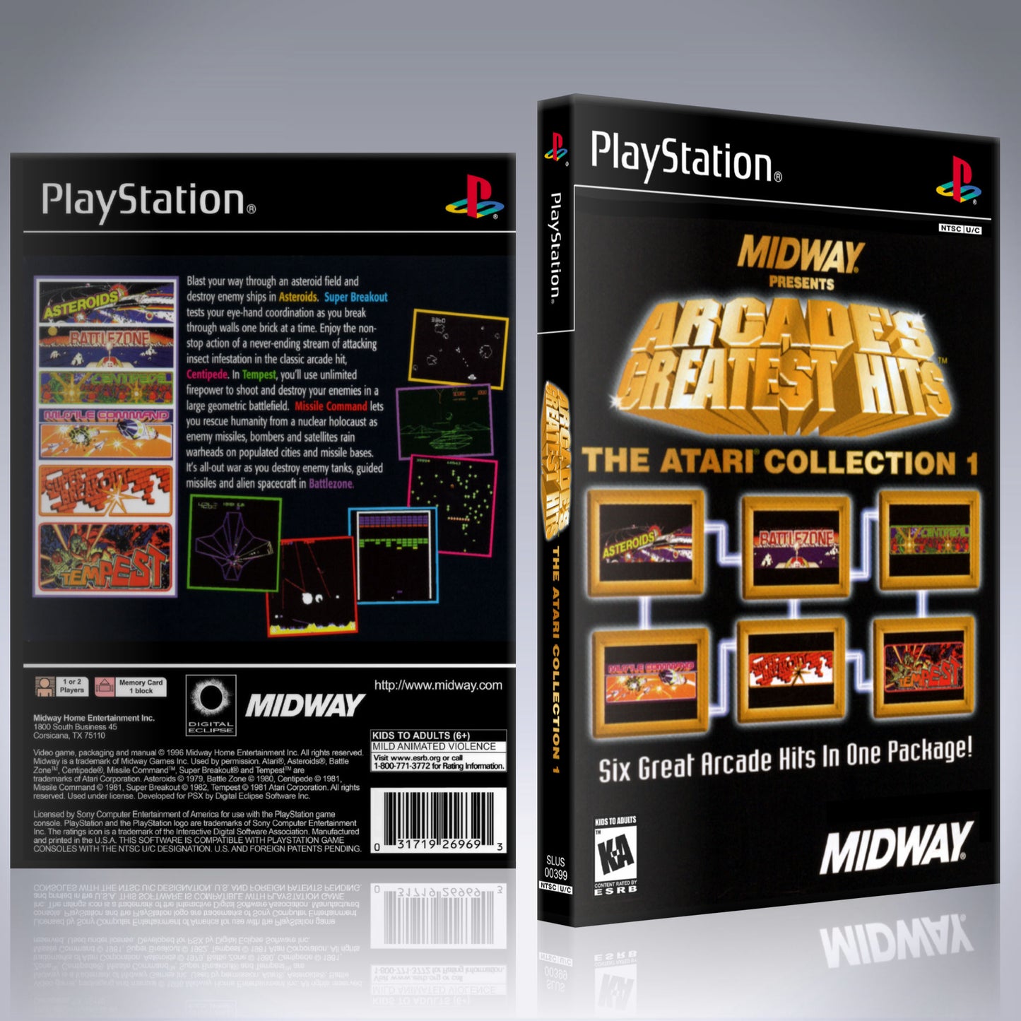 PS1 Case - NO GAME - Arcade's Greatest Hits - Atari Collection 1