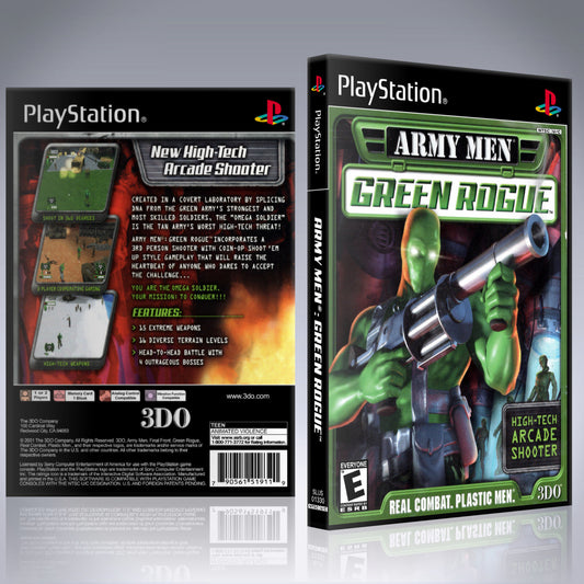 PS1 Case - NO GAME - Army Men - Green Rogue