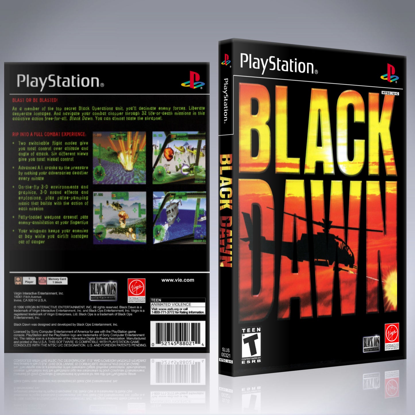 PS1 Case - NO GAME - Black Dawn