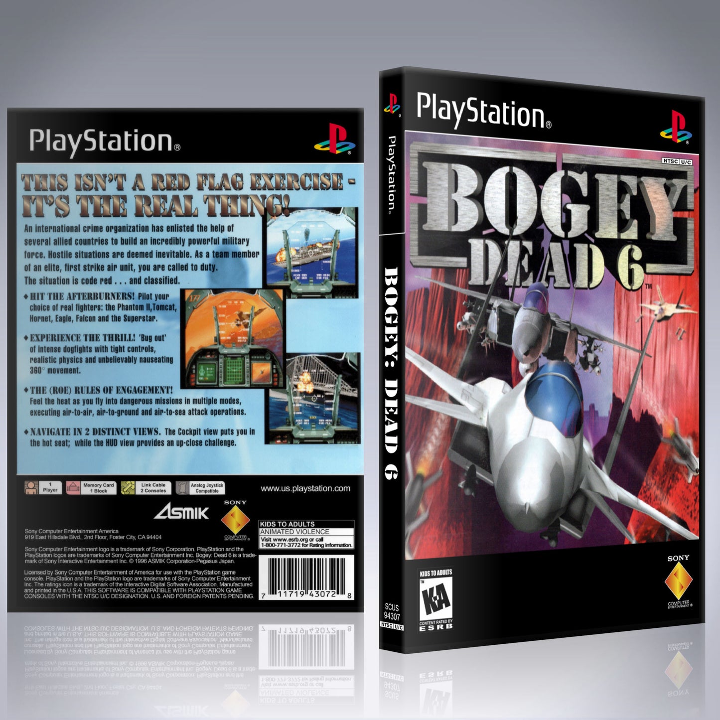PS1 Case - NO GAME - Bogey -  Dead 6