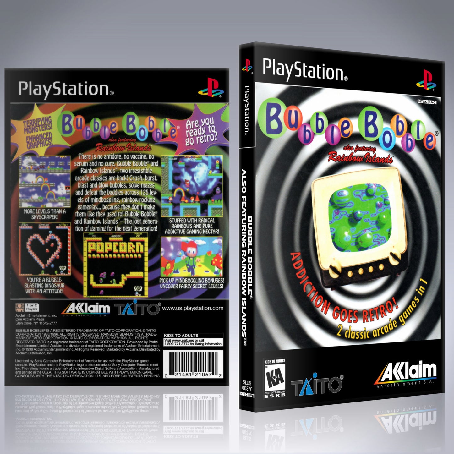 PS1 Case - NO GAME - Bubble Bobble also Featuring Rainbow Islands