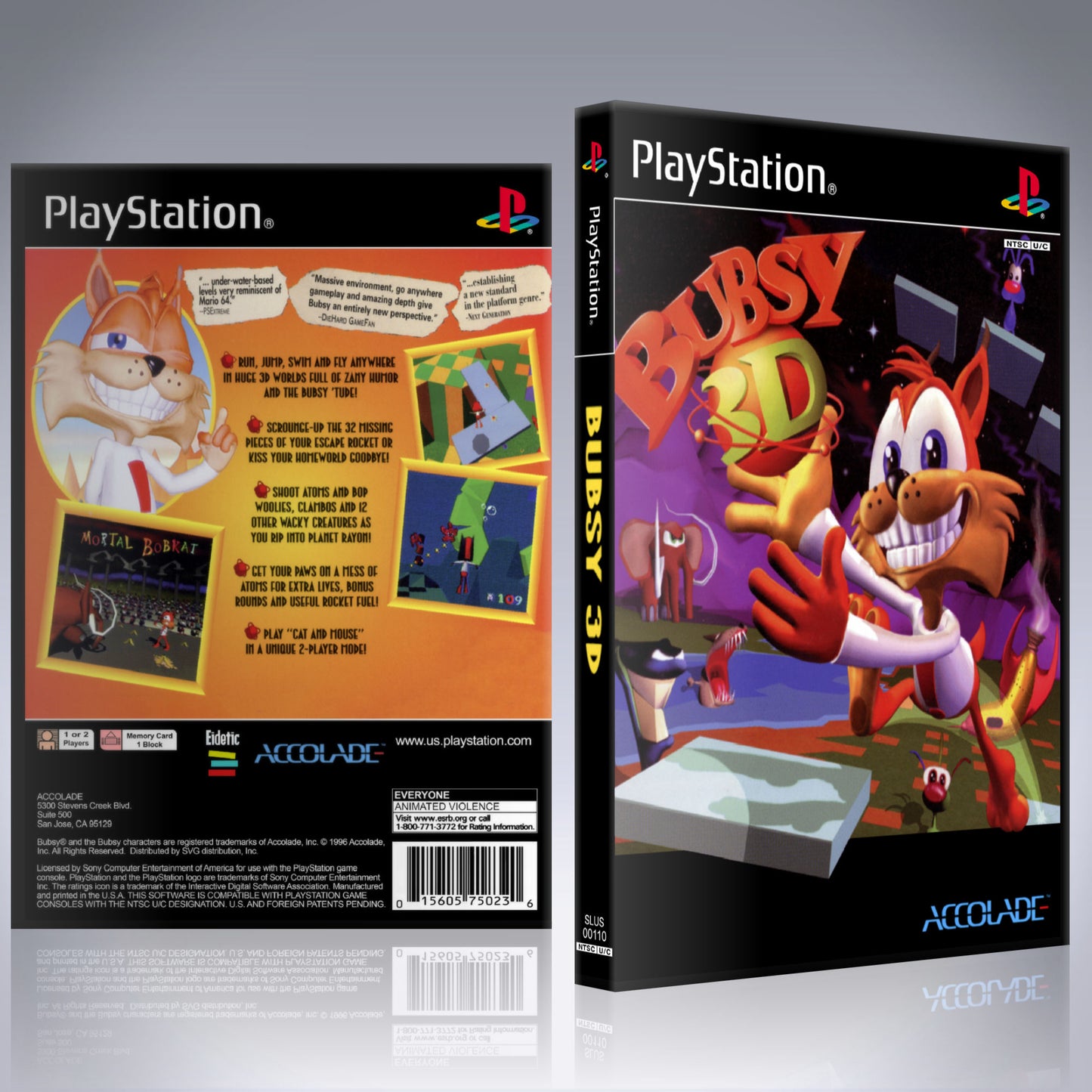 PS1 Case - NO GAME - Bubsy 3D