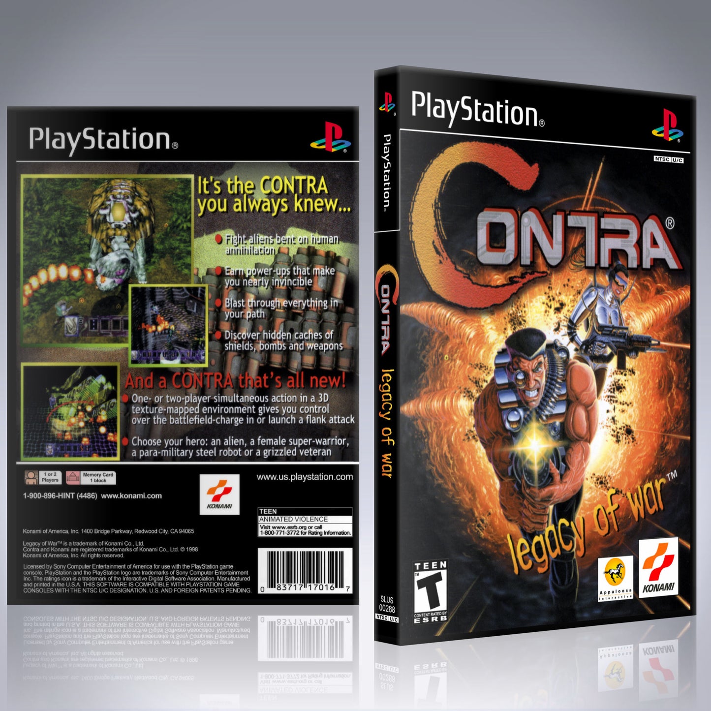 PS1 Case - NO GAME - Contra - Legacy of War