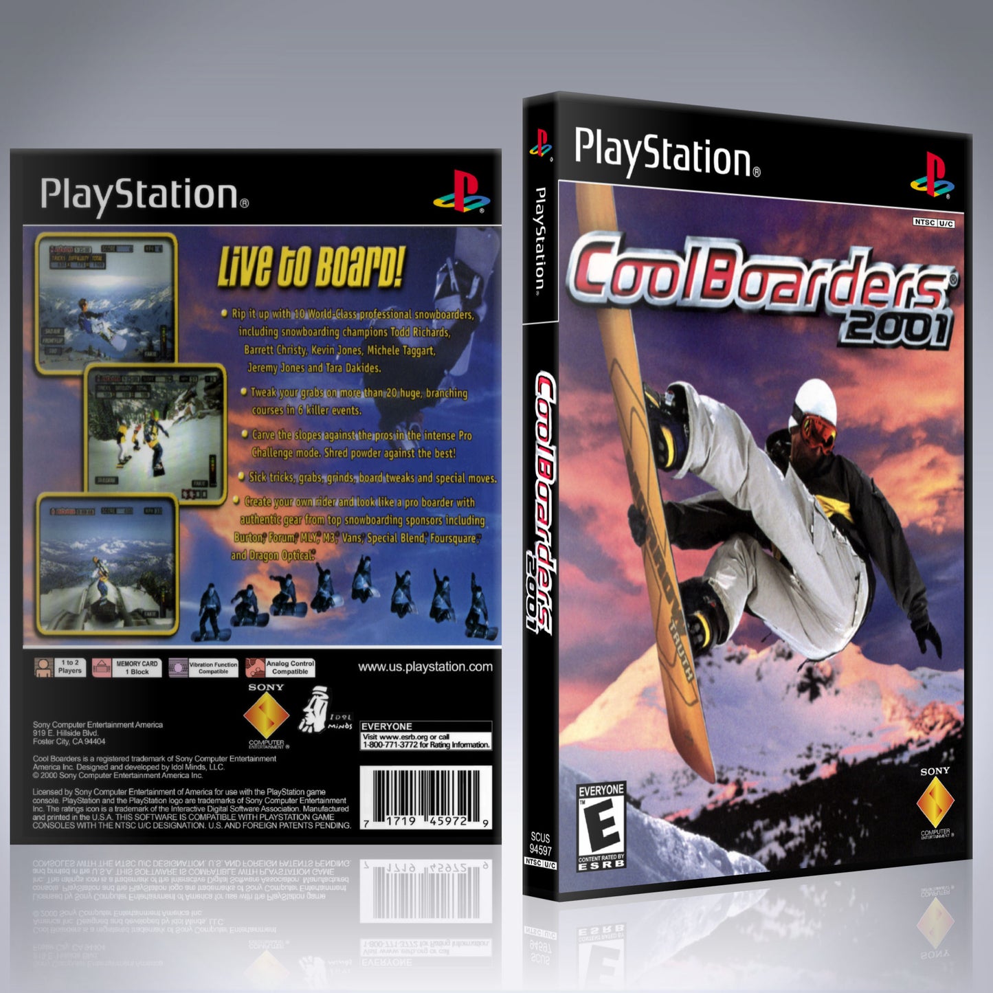 PS1 Case - NO GAME - Cool Boarders 2001