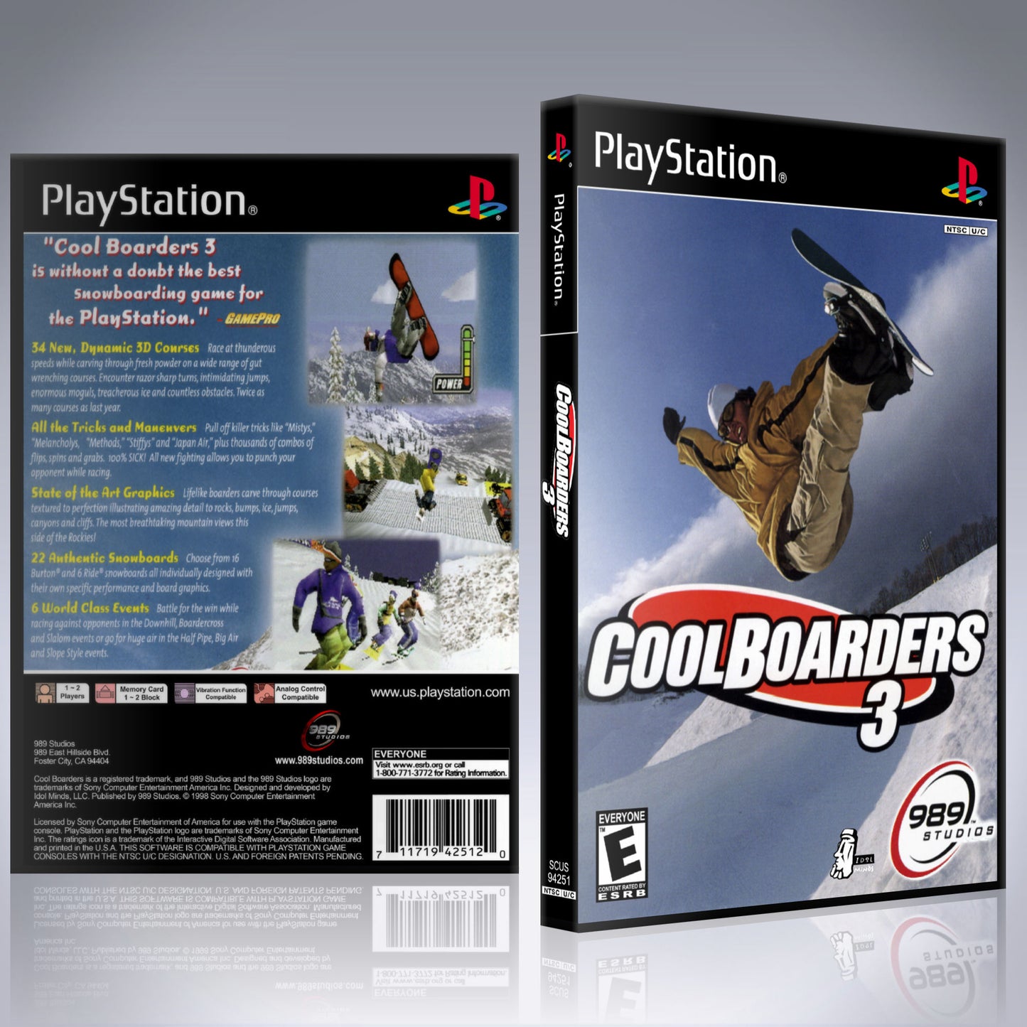 PS1 Case - NO GAME - Cool Boarders 3