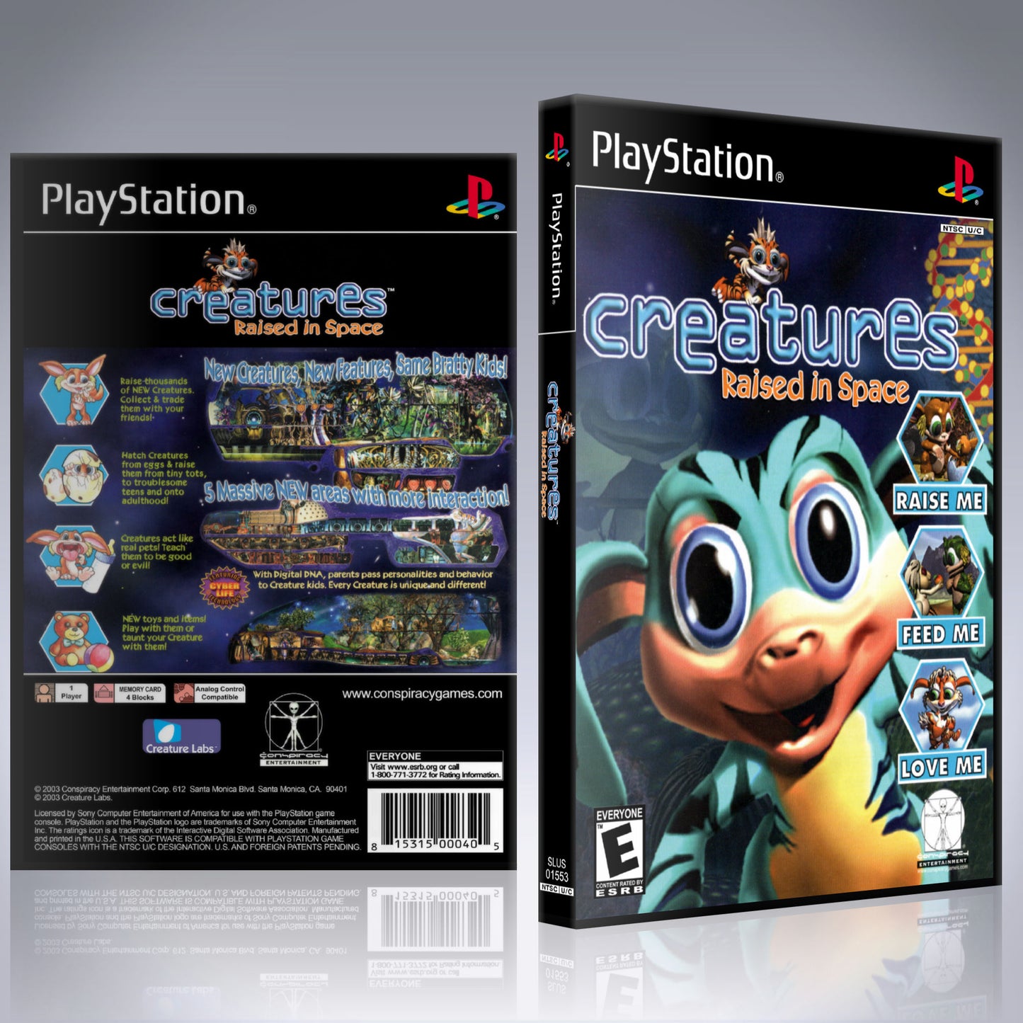 PS1 Case - NO GAME - Creatures - Raised in Space