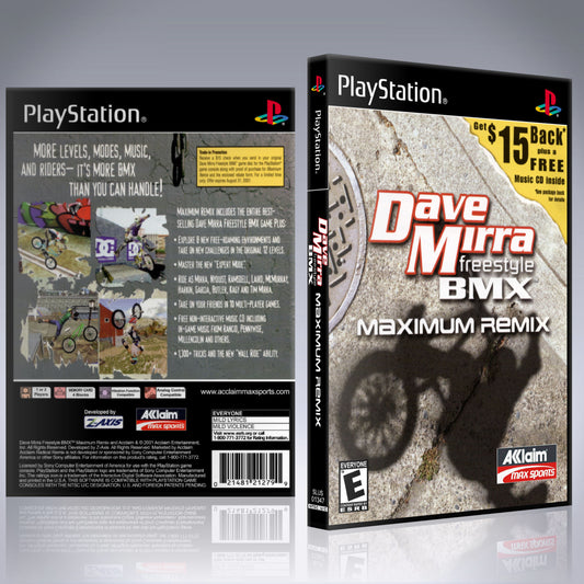 PS1 Case - NO GAME - Dave Mirra Freestyle BMX Maximum Remix [2 Disc]