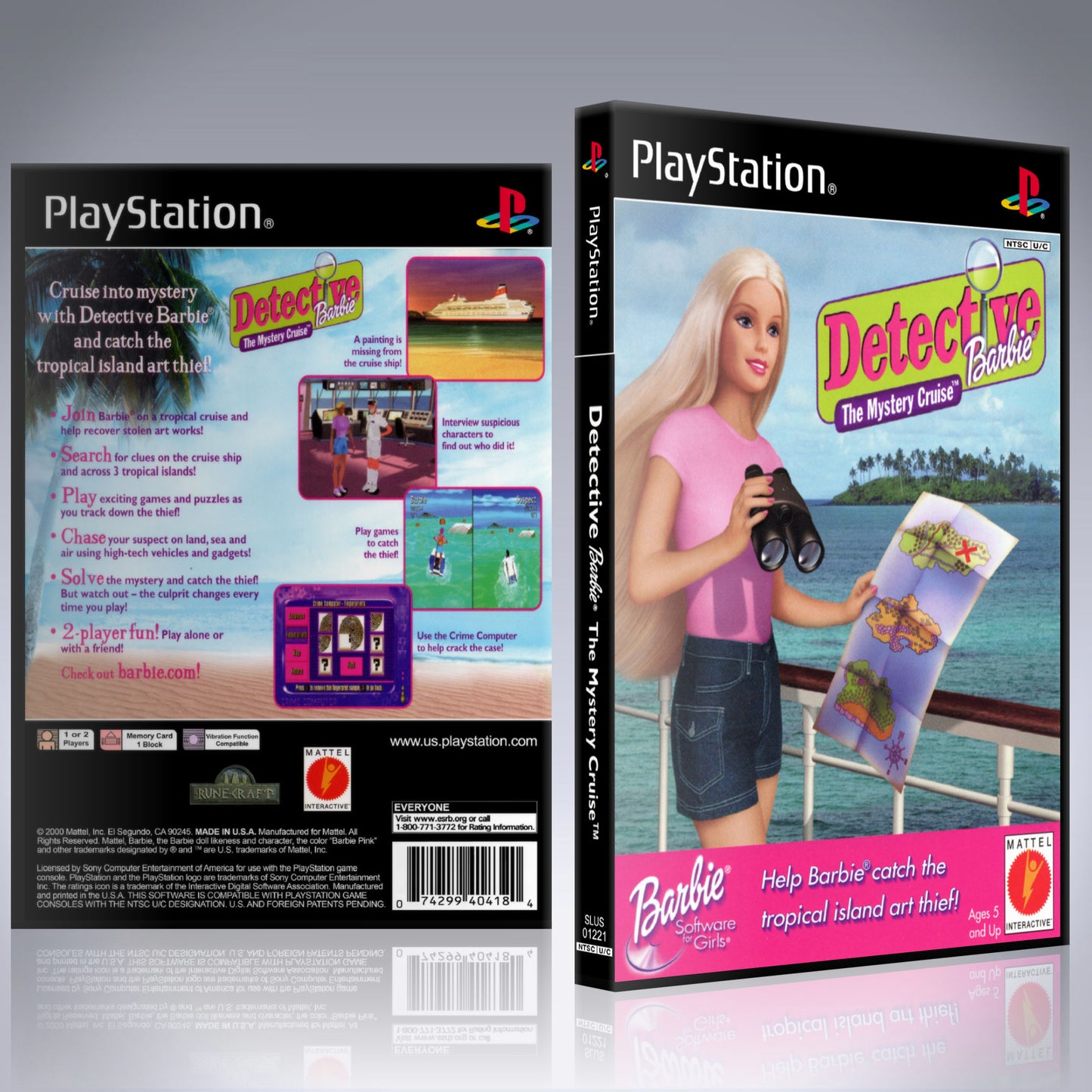 PS1 Case - NO GAME - Detective Barbie - The Mystery Cruise