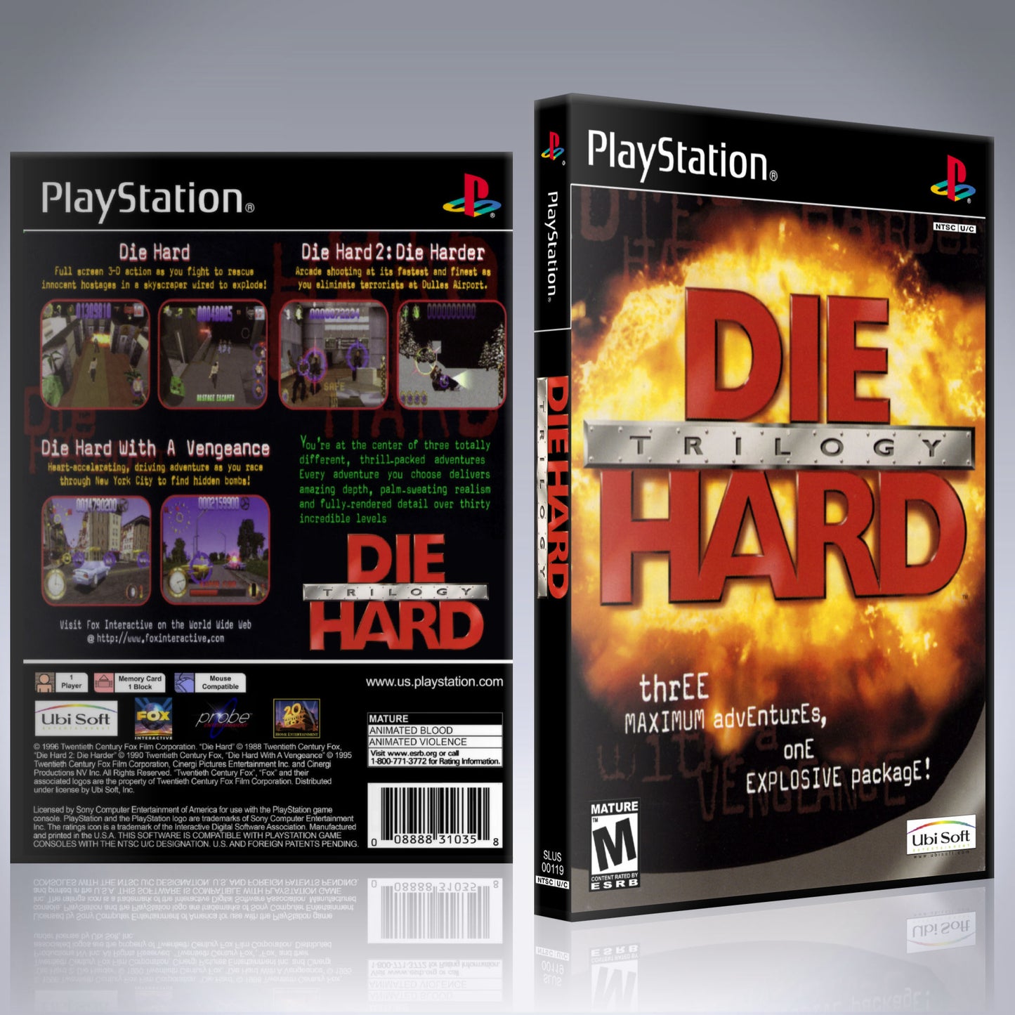PS1 Case - NO GAME - Die Hard Trilogy