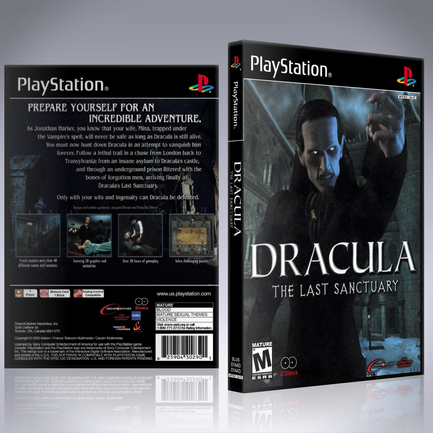 PS1 Case - NO GAME - Dracula - The Last Sanctuary [2 Disc]