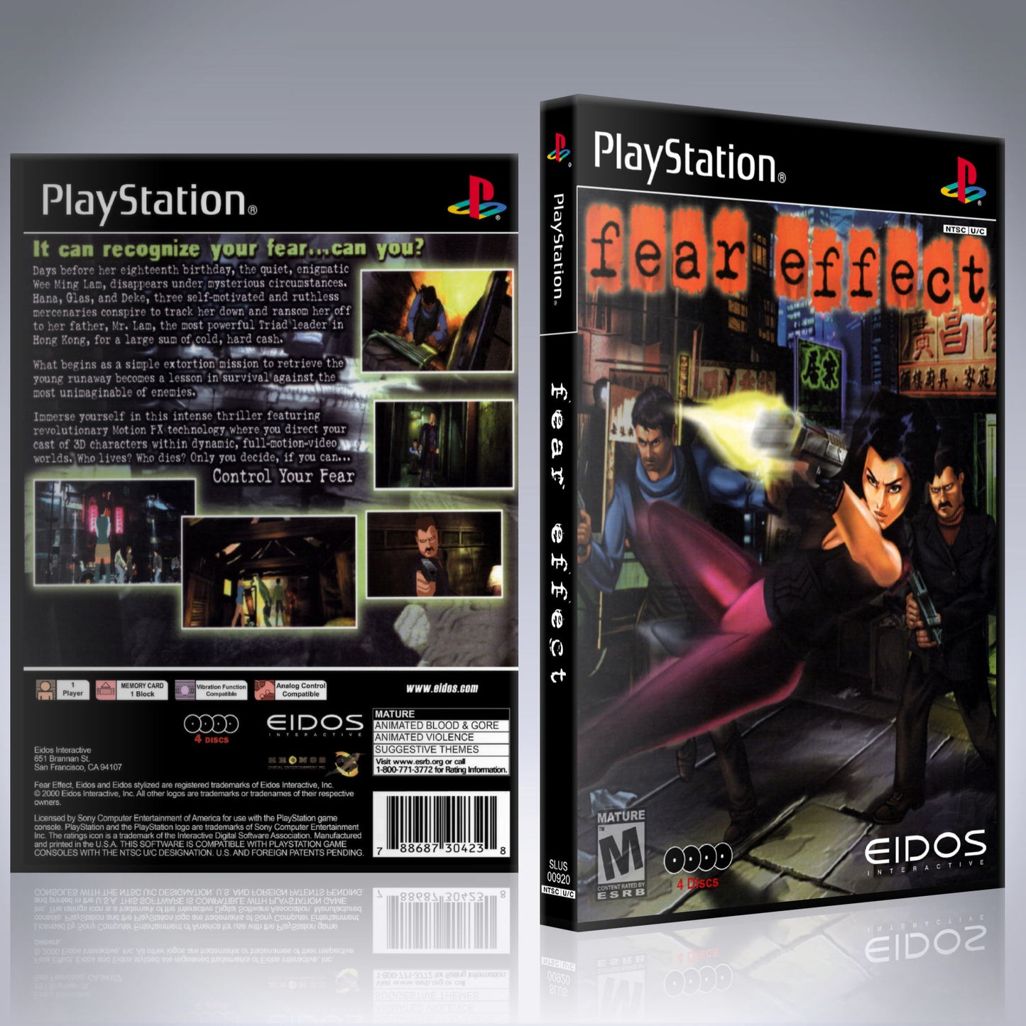 PS1 Case - NO GAME - Fear Effect [4 Disc]