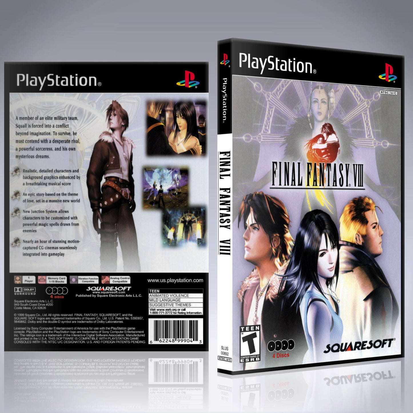 PS1 Case - NO GAME - Final Fantasy VIII [4 Disc]