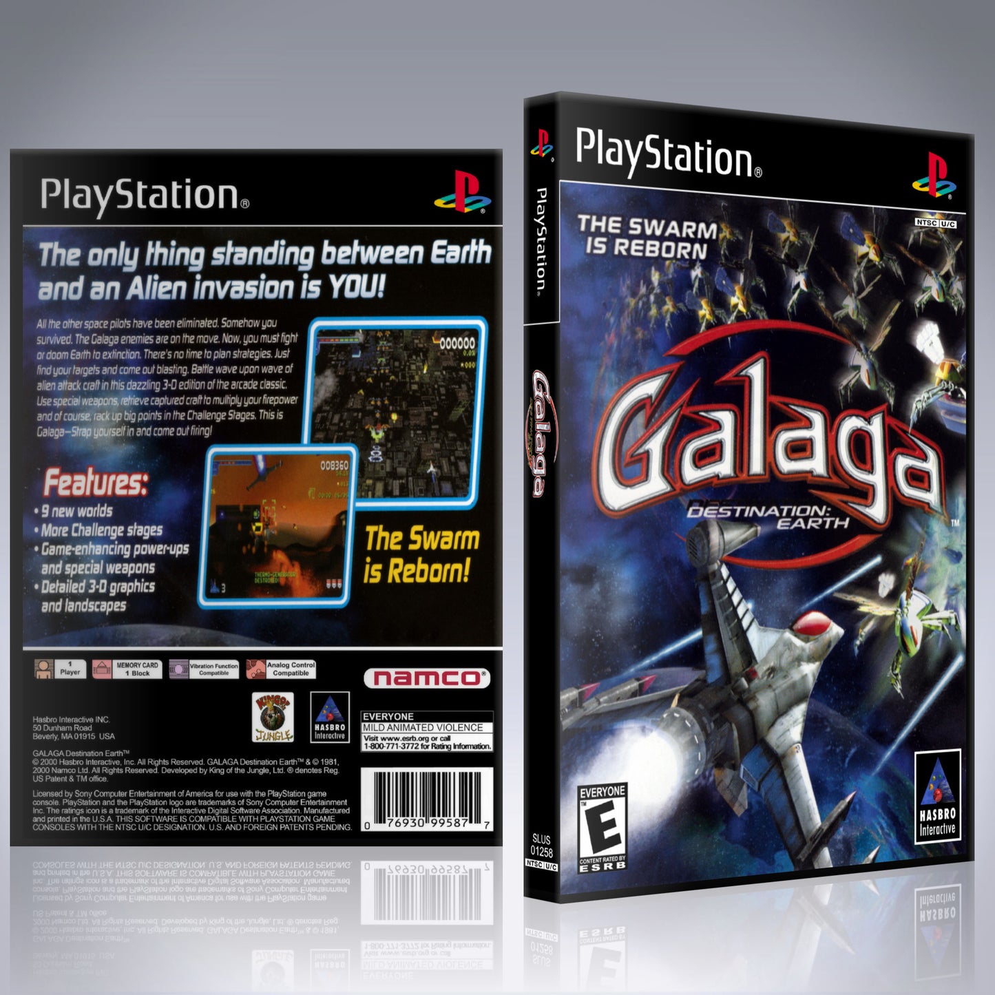 PS1 Case - NO GAME - Galaga - Destination Earth