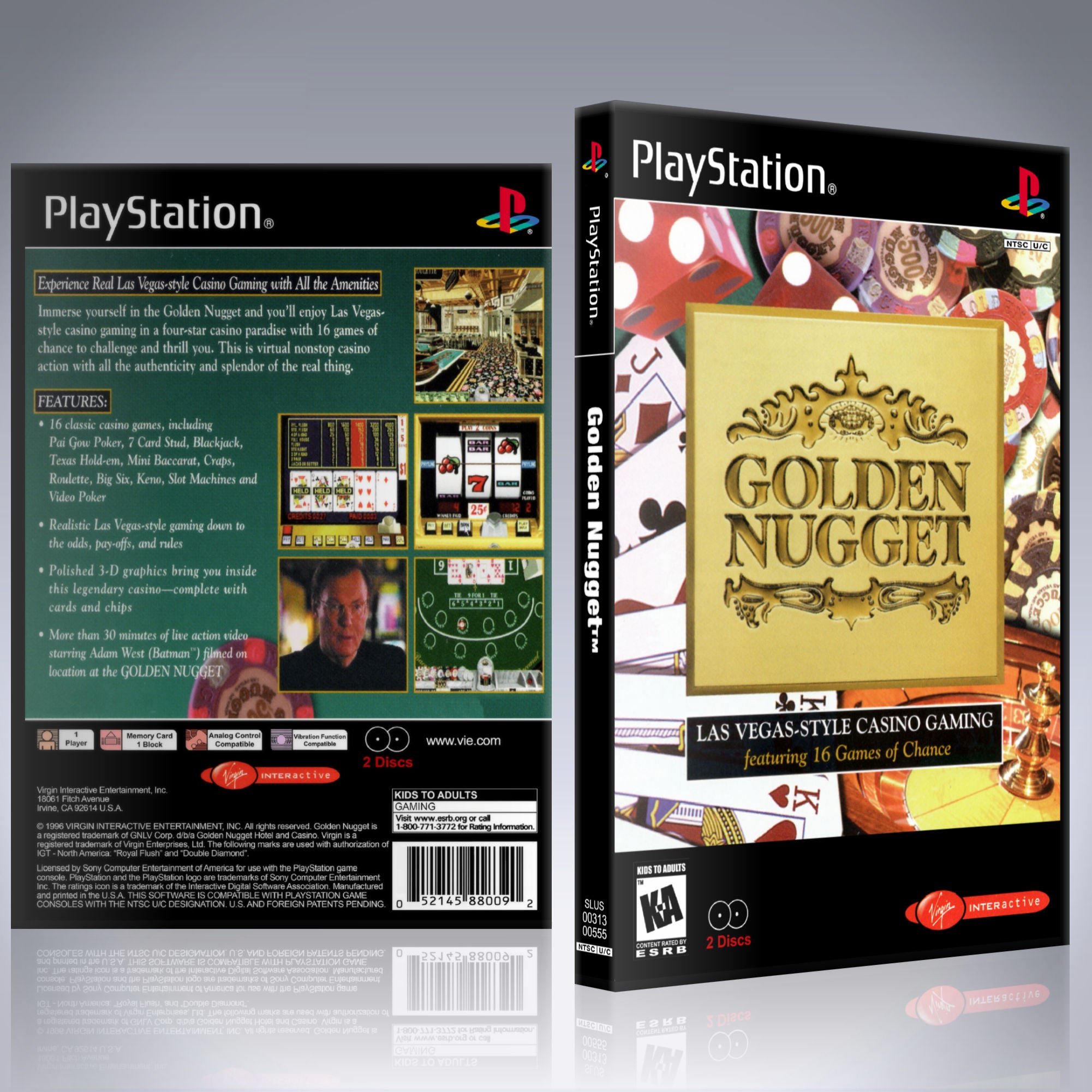 PS1 Case NO GAME Golden Nugget 2 Disc sgtmo