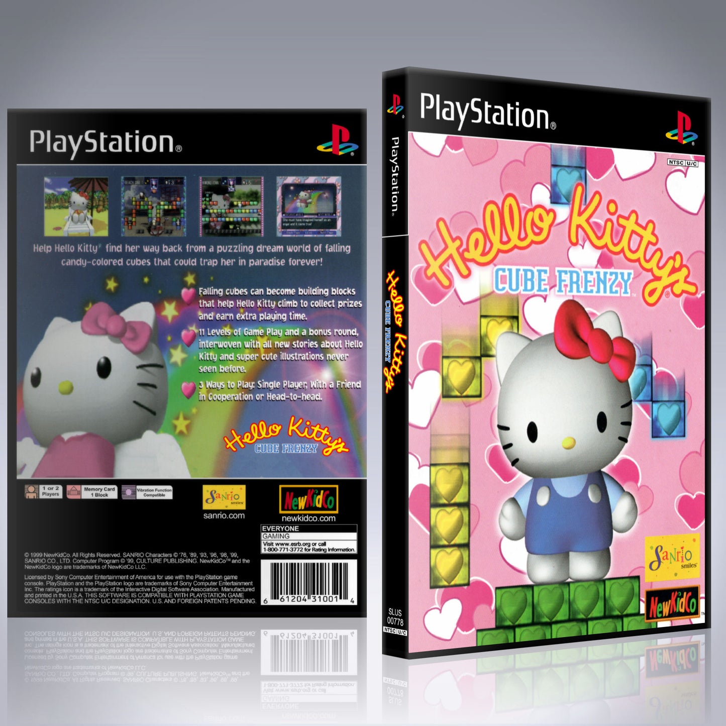 PS1 Case - NO GAME - Hello Kitty's Cube Frenzy