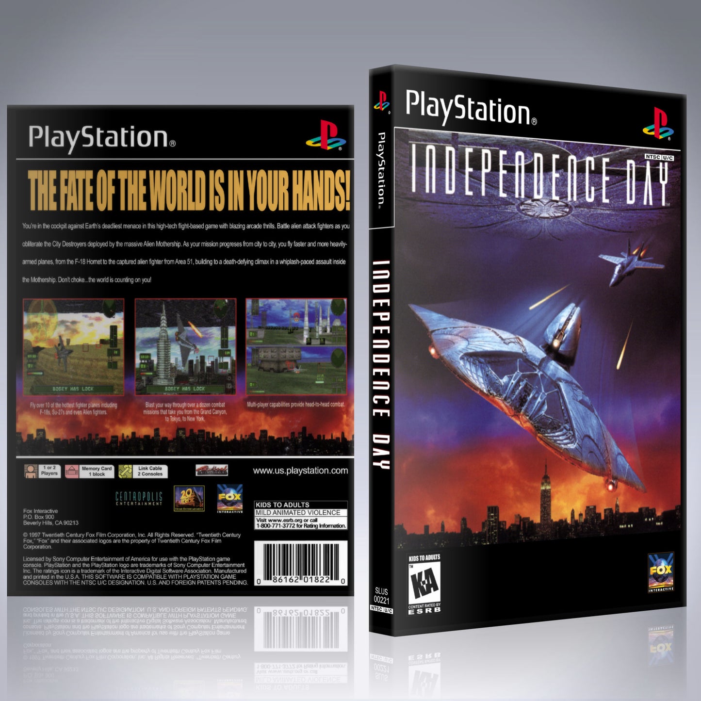 PS1 Case - NO GAME - Independence Day