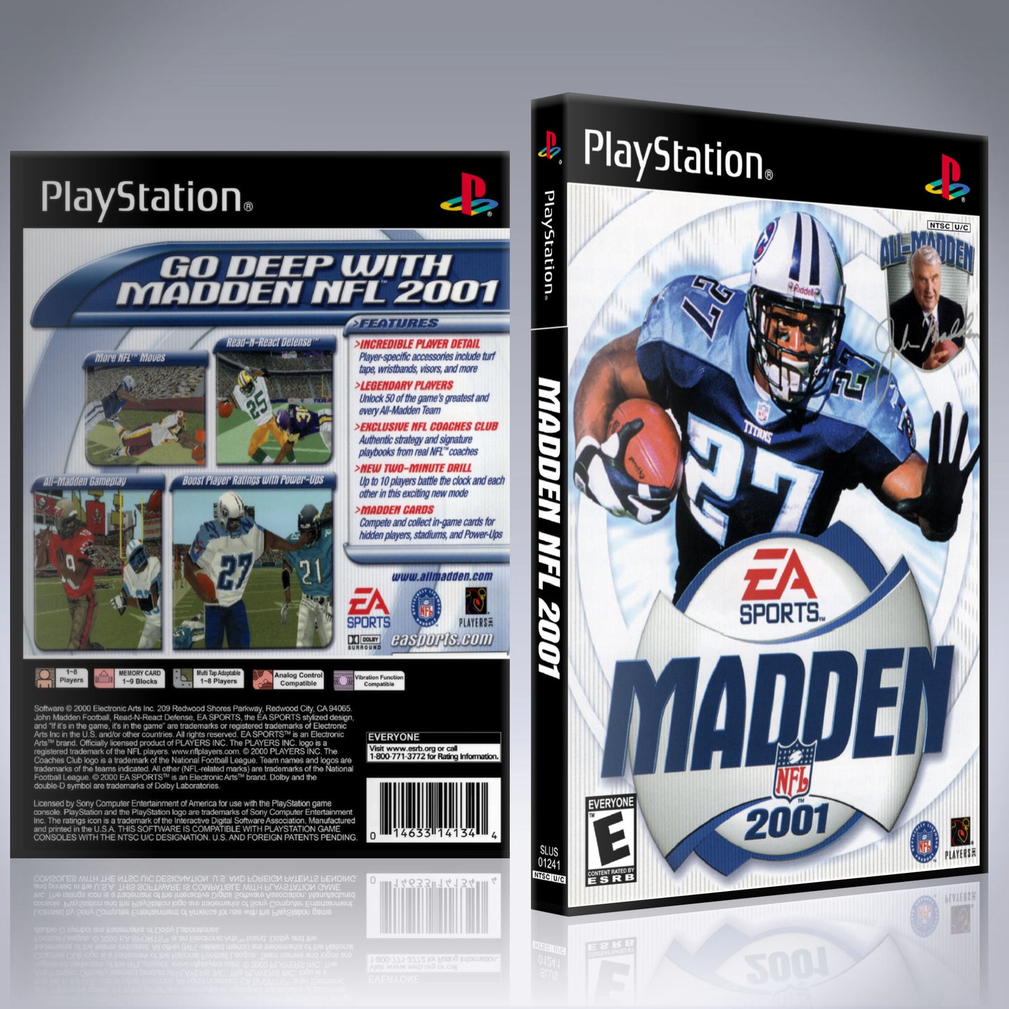 PS1 Case - NO GAME - Madden NFL 2001