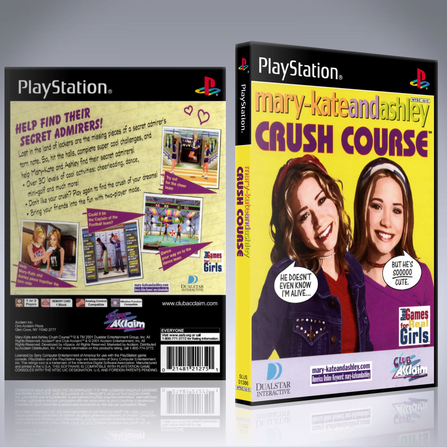 PS1 Case - NO GAME - Mary-Kate and Ashley - Crush Course