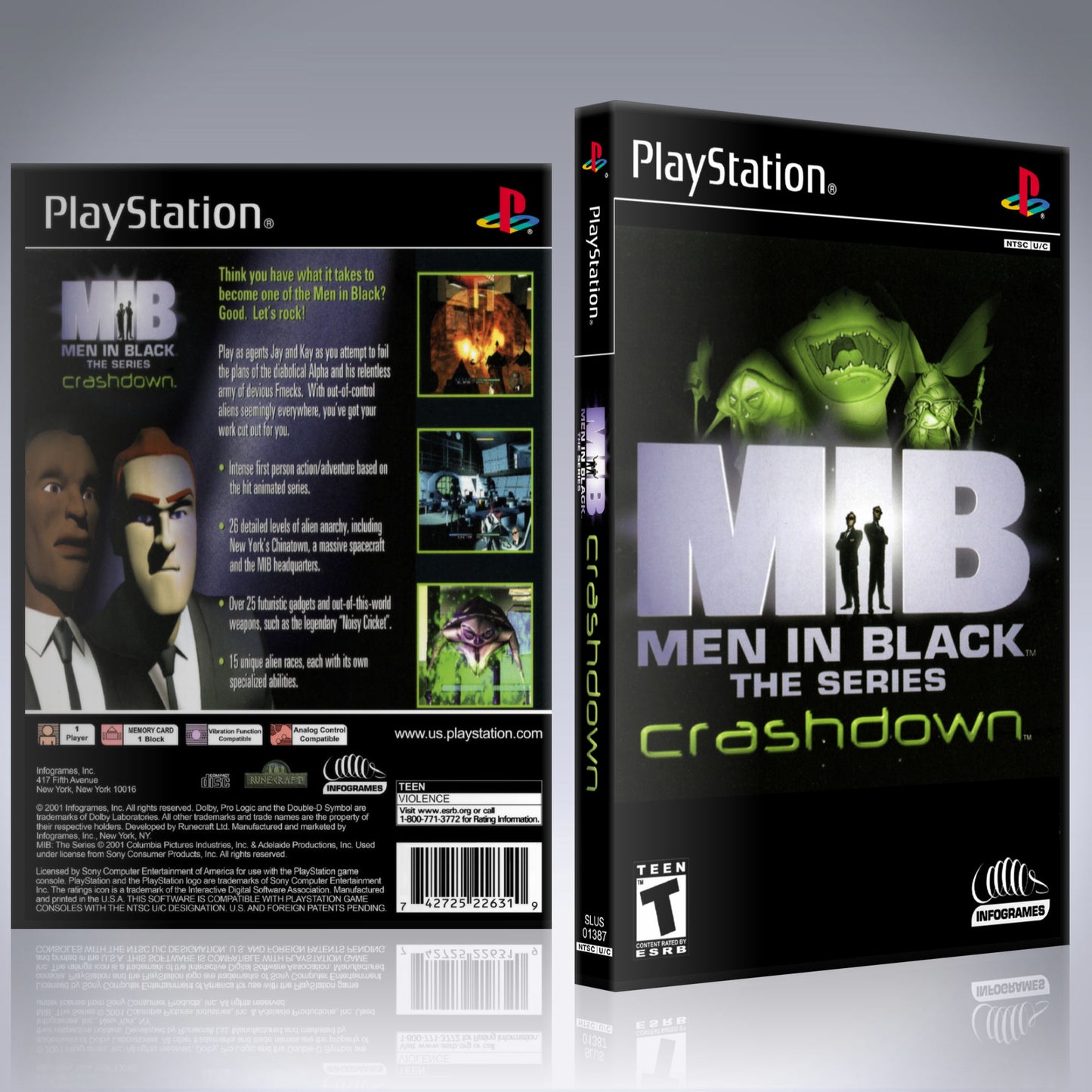 PS1 Case - NO GAME - Men in Black - Crashdown