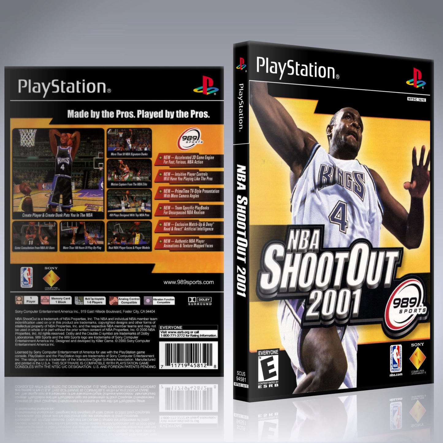 PS1 Case - NO GAME - NBA ShootOut 2001