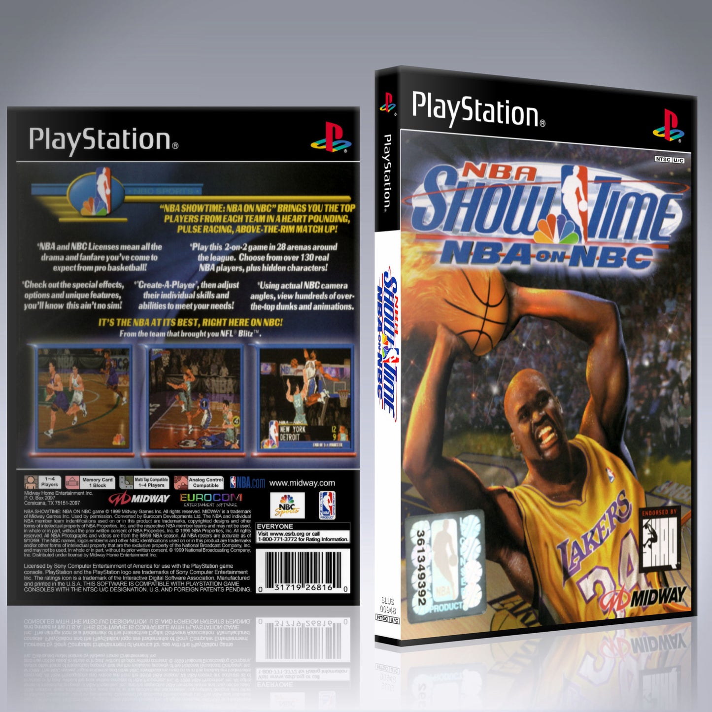 PS1 Case - NO GAME - NBA Showtime - NBA on NBC