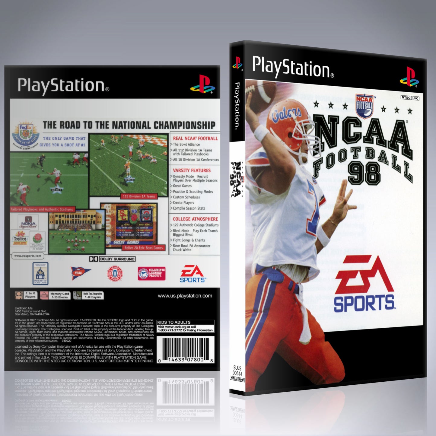 PS1 Case - NO GAME - NCAA Football 98