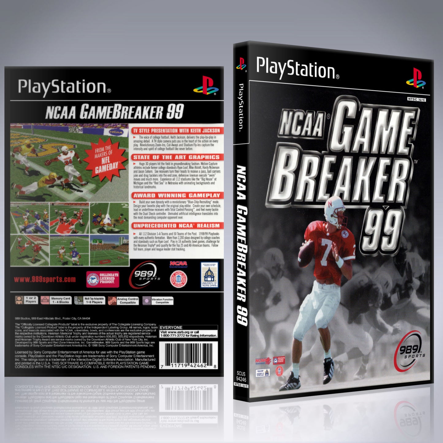 PS1 Case - NO GAME - NCAA GameBreaker 99
