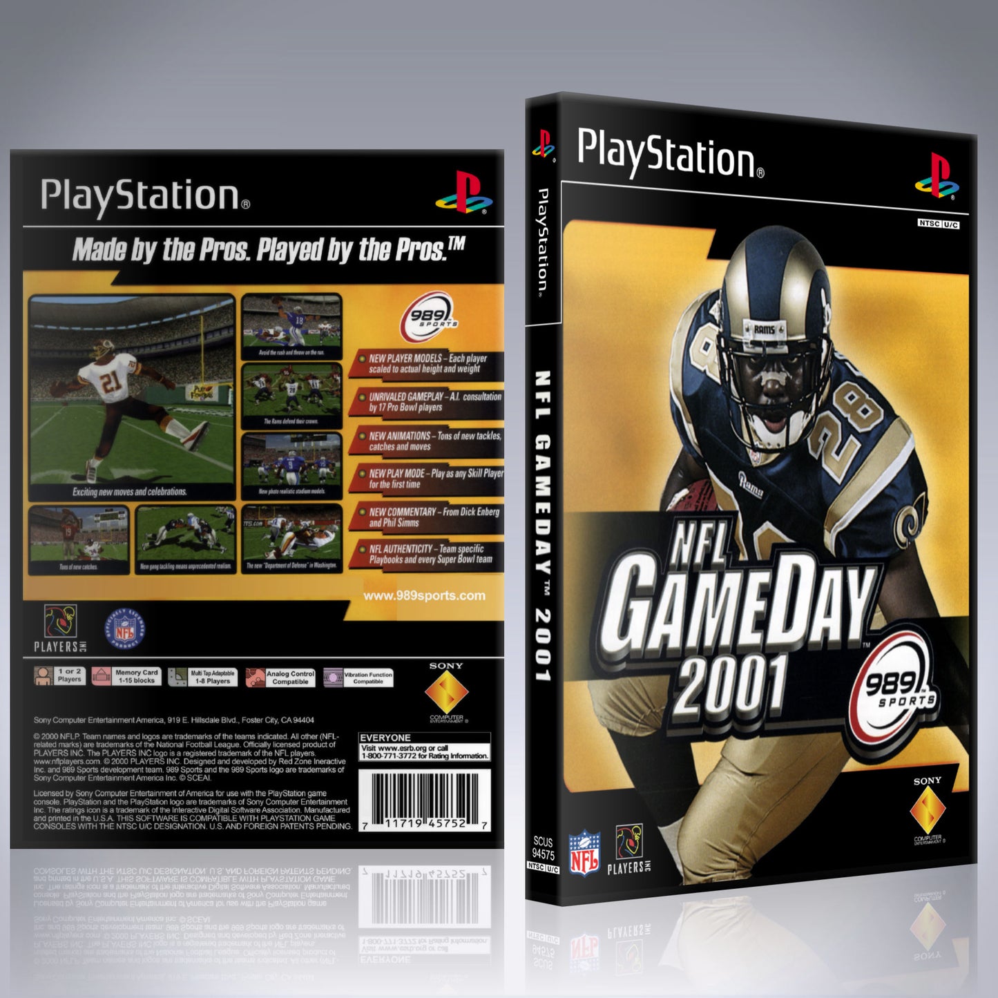 PS1 Case - NO GAME - NFL GameDay 2001