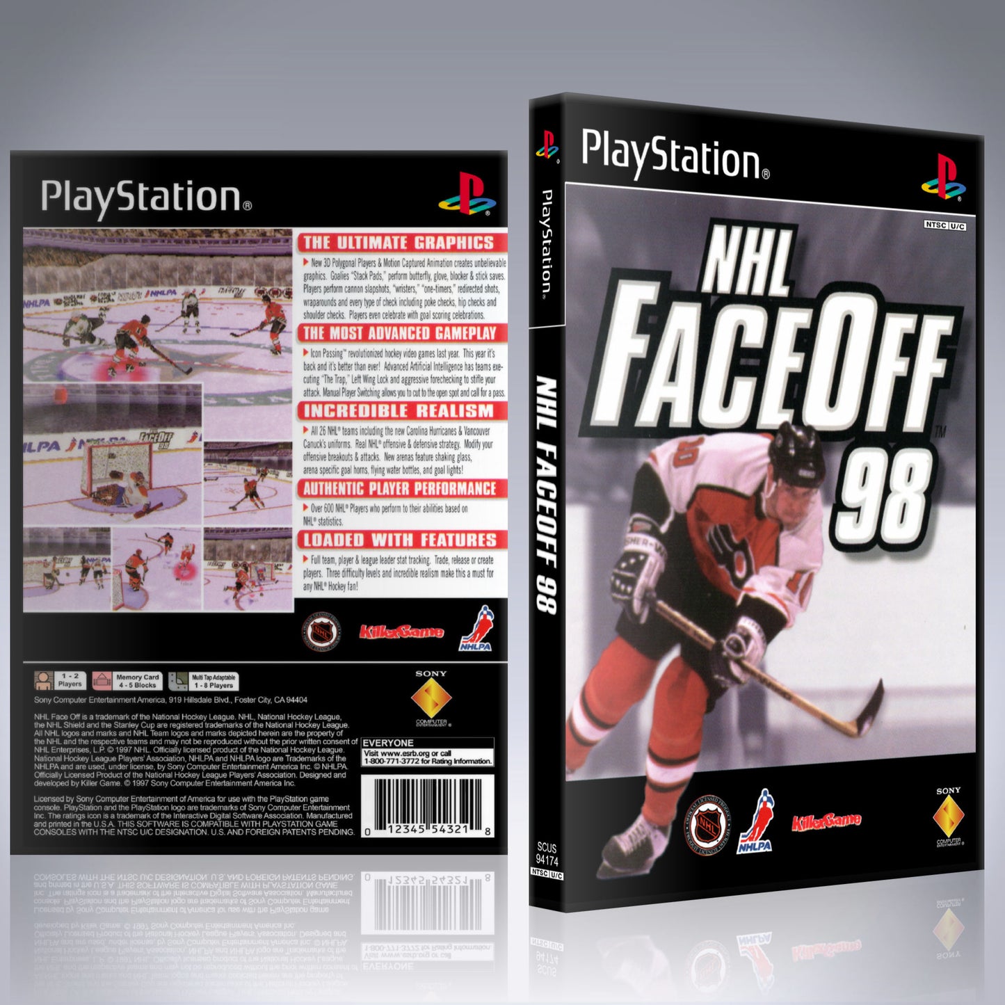 PS1 Case - NO GAME - NHL FaceOff 98