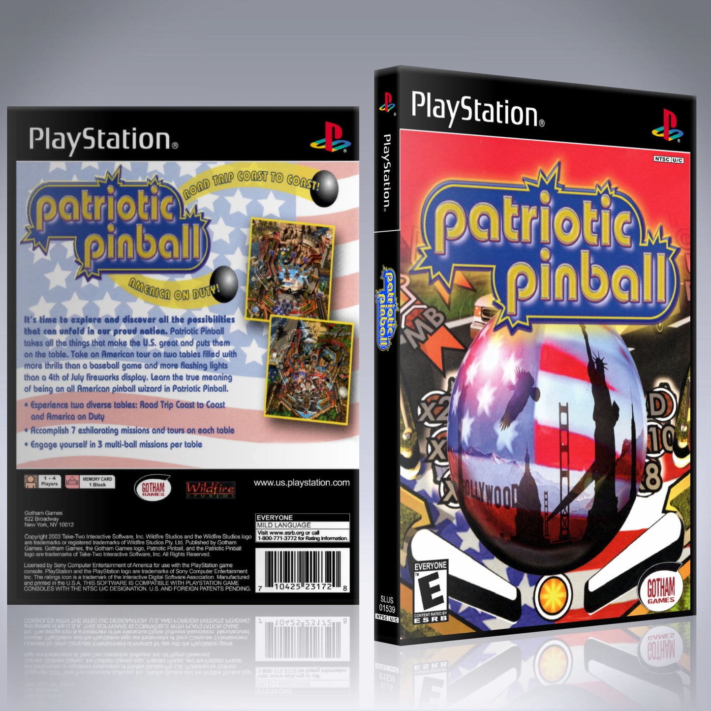 PS1 Case - NO GAME - Patriotic Pinball