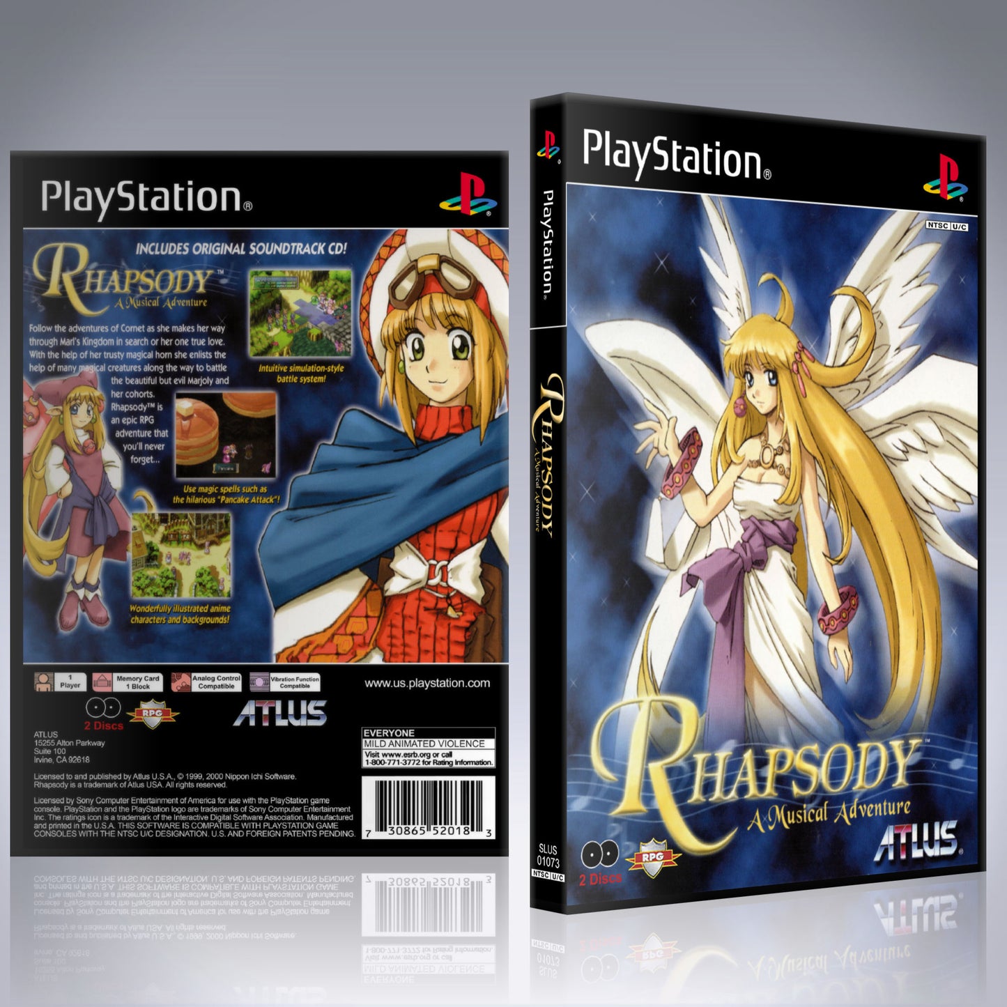 PS1 Case - NO GAME - Rhapsody - A Musical Adventure [2 Disc]
