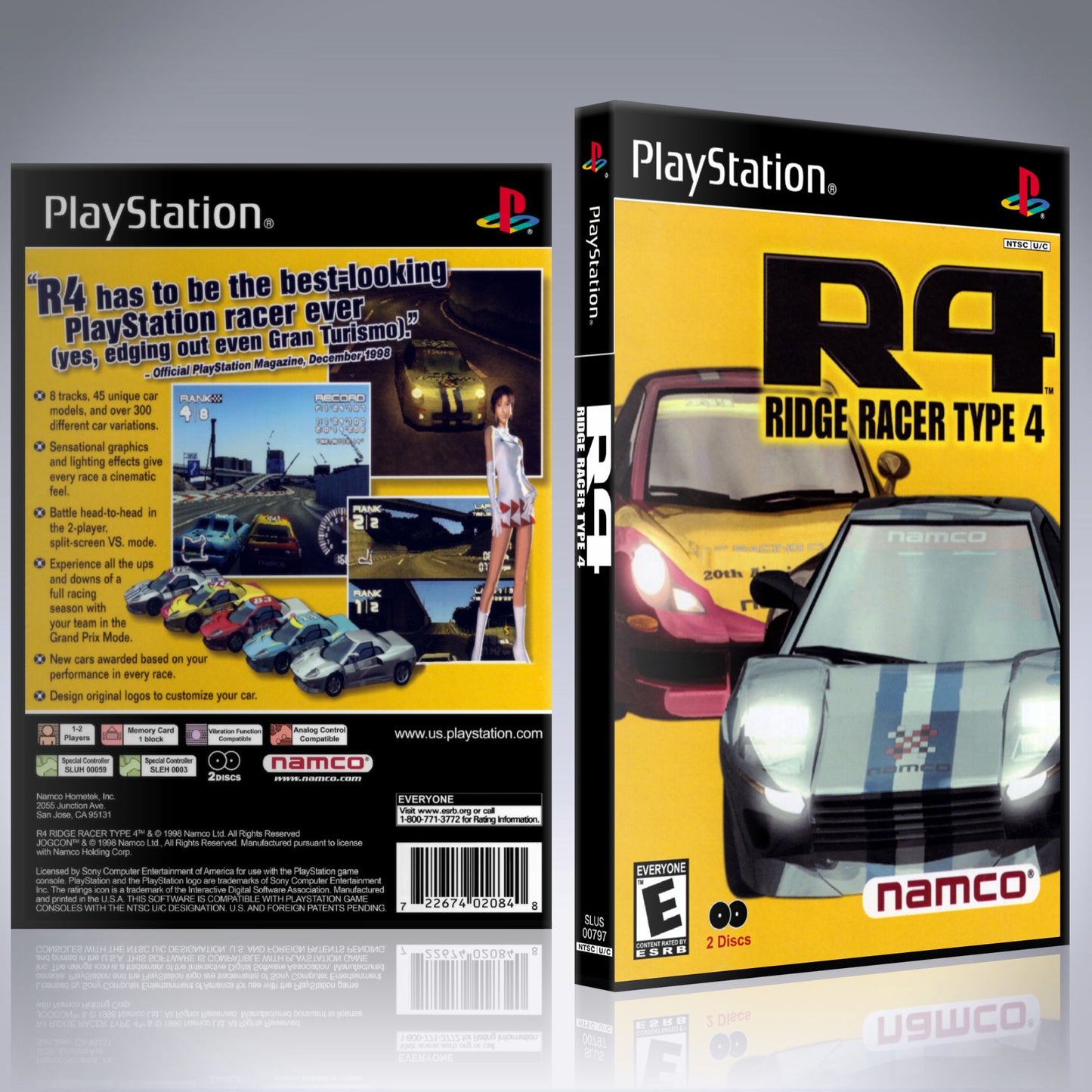 PS1 Case - NO GAME - Ridge Racer Type 4 [2 Disc]