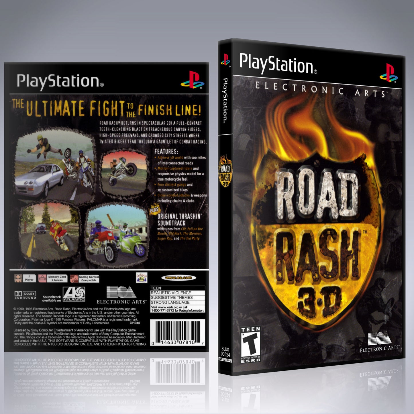 PS1 Case - NO GAME - Road Rash 3-D