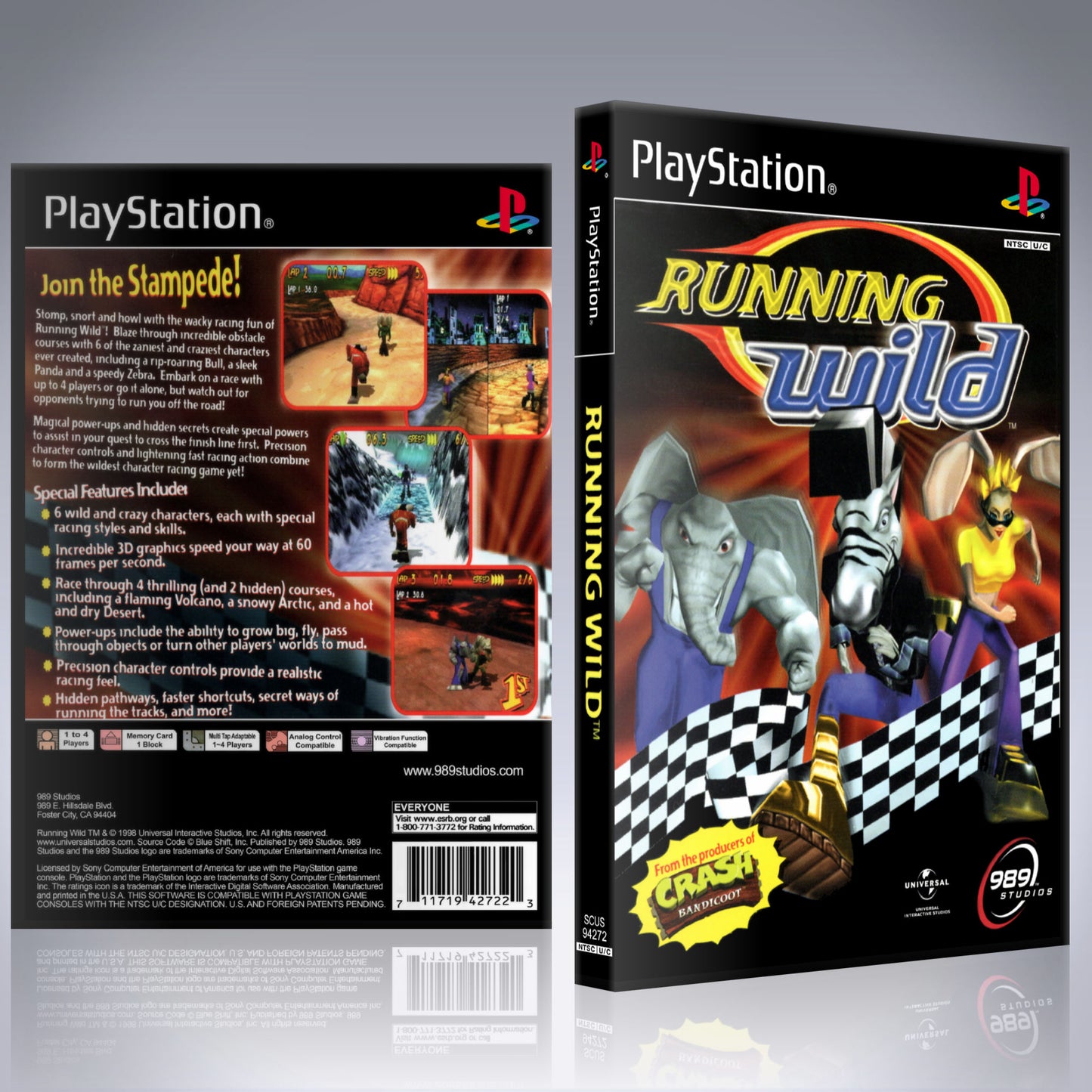 PS1 Case - NO GAME - Running Wild