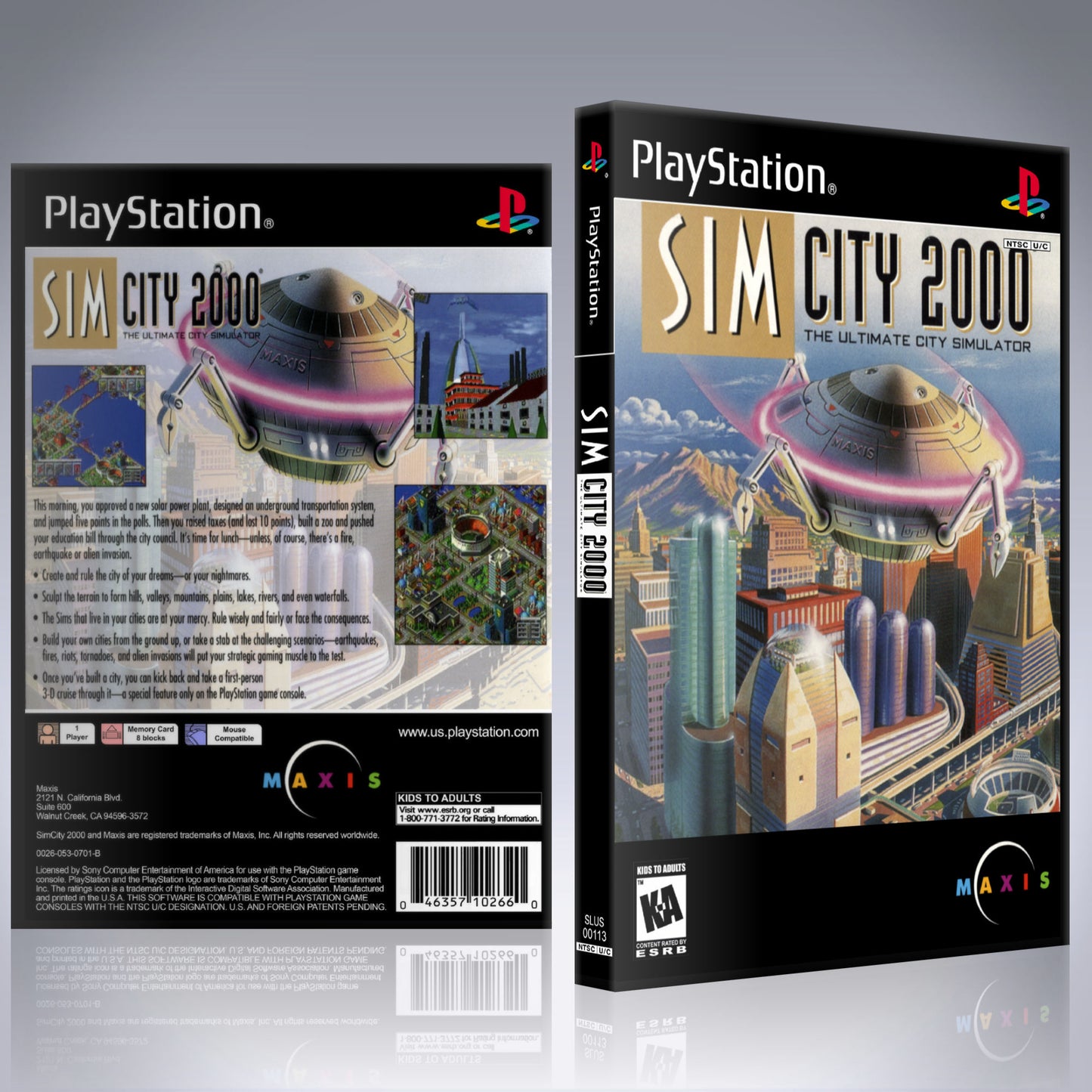 PS1 Case - NO GAME - Sim City 2000