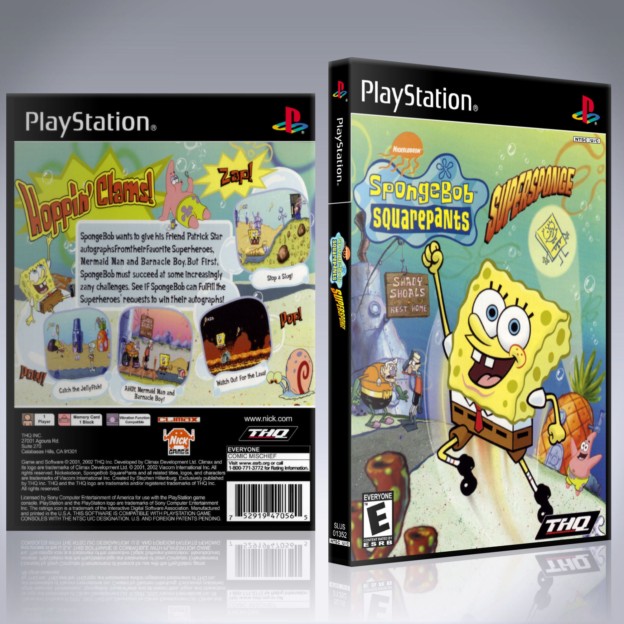 PS1 Case - NO GAME - SpongeBob Squarepants - Supersponge – sgtmo