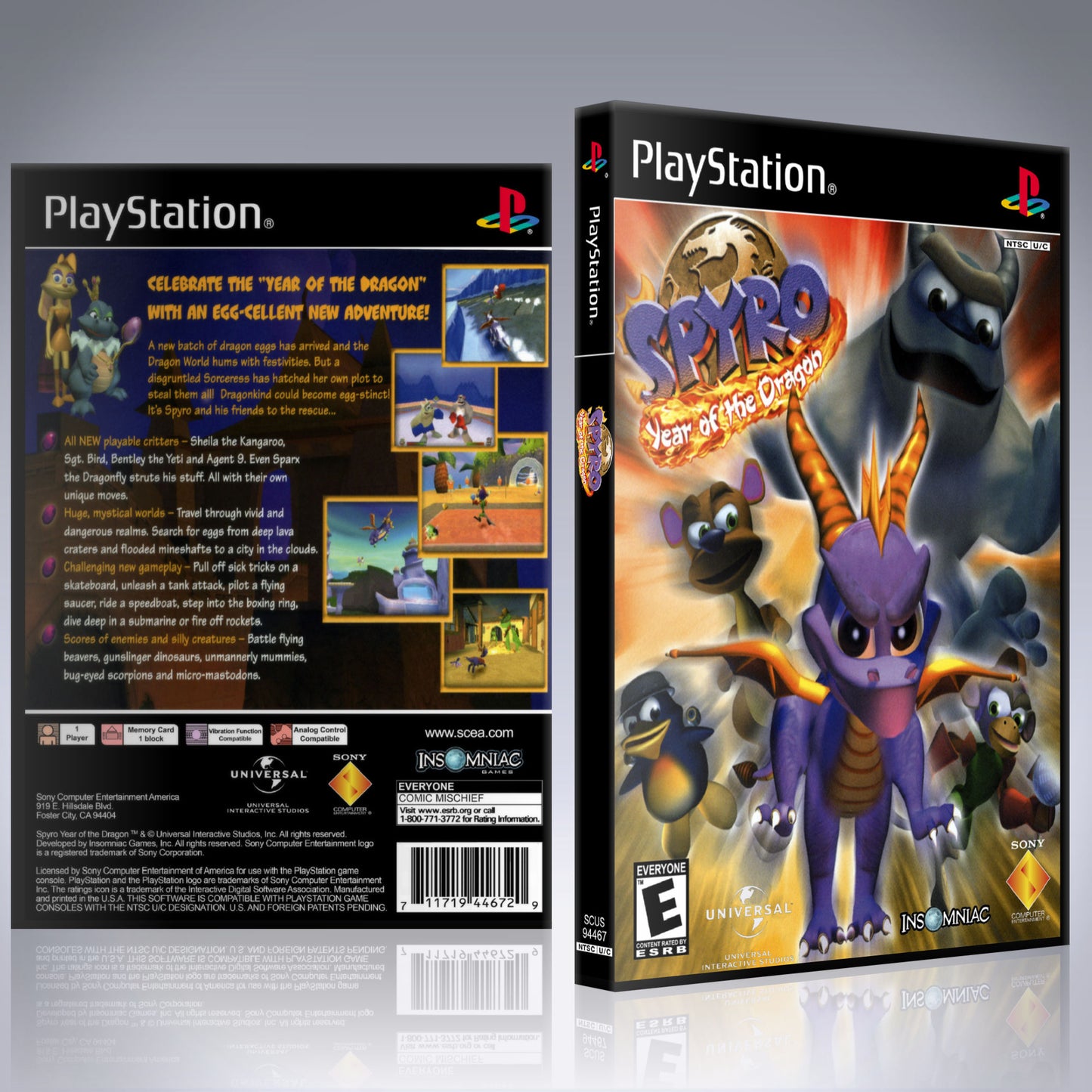 PS1 Case - NO GAME - Spyro 3 - Year of the Dragon