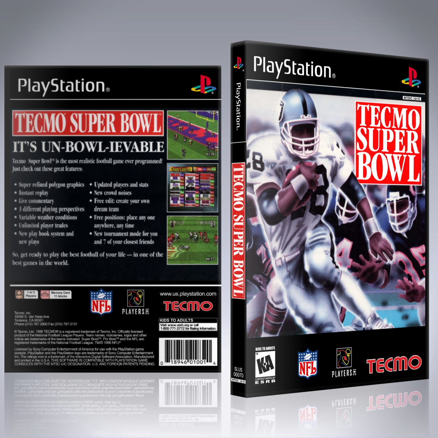 PS1 Case - NO GAME - Tecmo Super Bowl